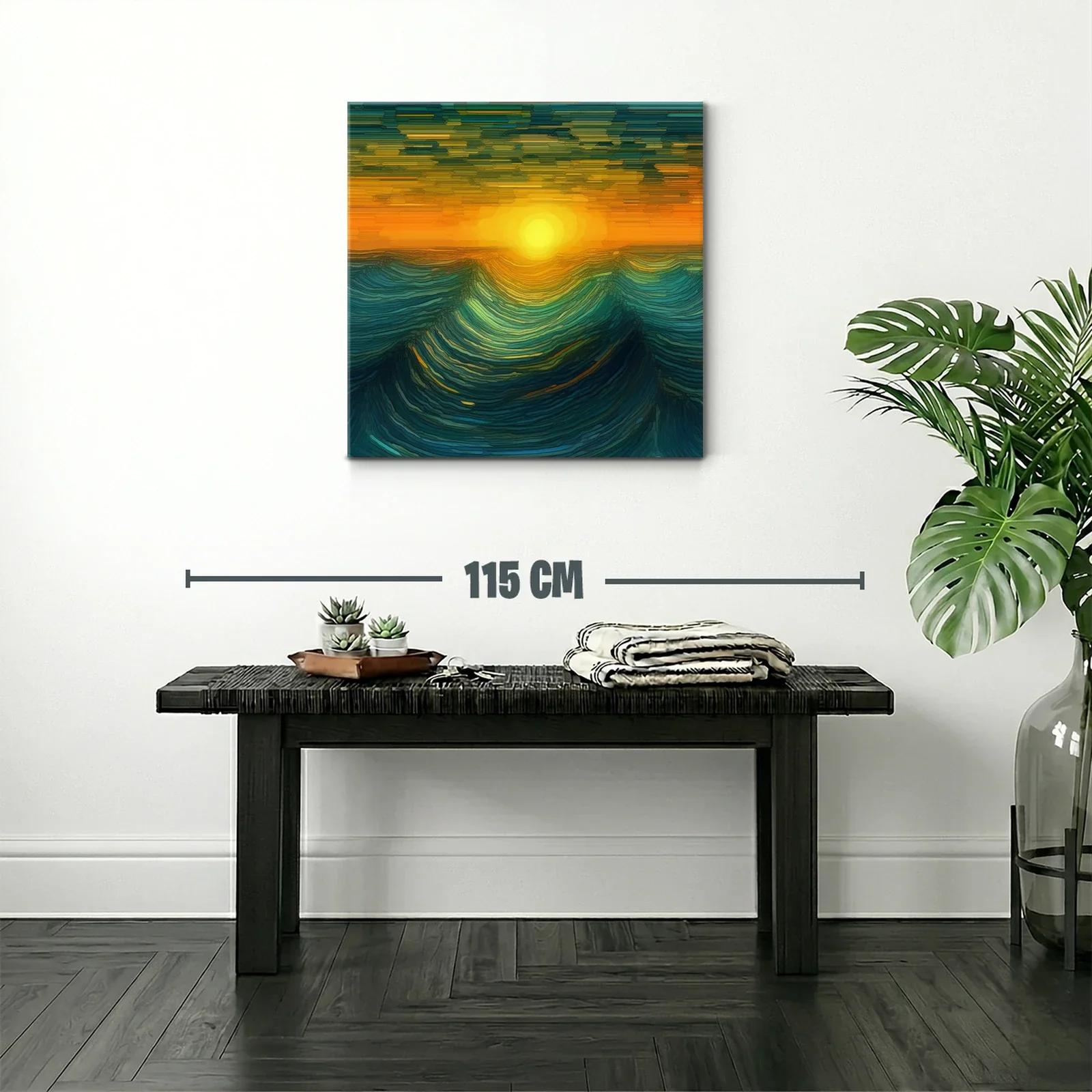 Inspirador atardecer con ondas marinas en tonos cálidos — miniatura 2