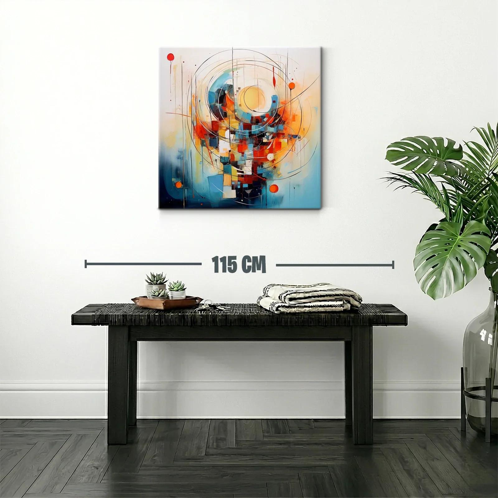 Composición abstracta con círculos y formas cuadradas vibrantes — miniatura 2
