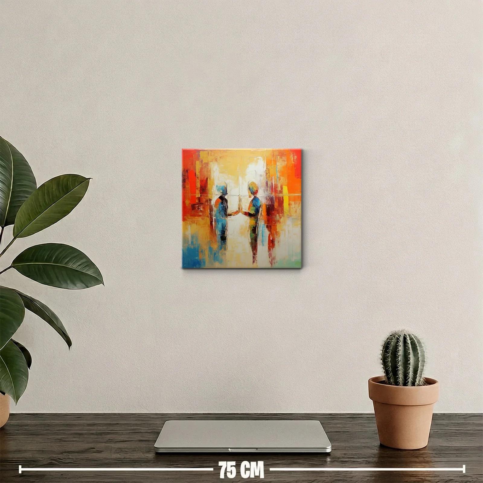 Encuentro de Siluetas en Paleta Cálida y Fría — miniatura 2