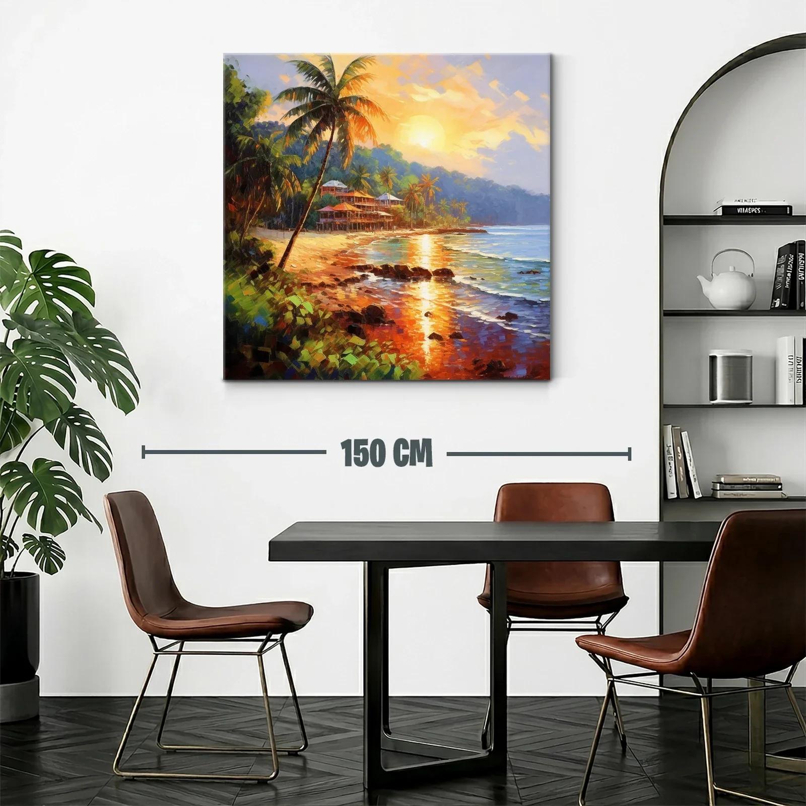 Atardecer tropical con palmeras y playa serena — miniatura 2