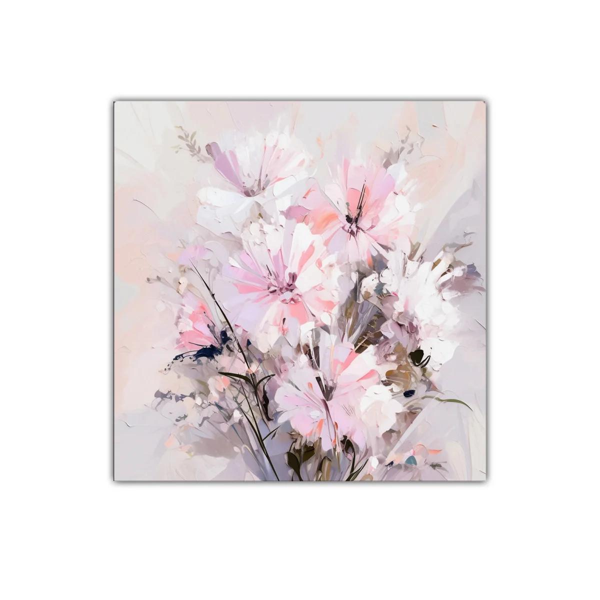 Cuadro decorativo con flores en tonos suaves y delicados