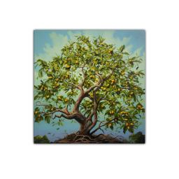 Árbol frutal con frutos cítricos en plena vitalidad