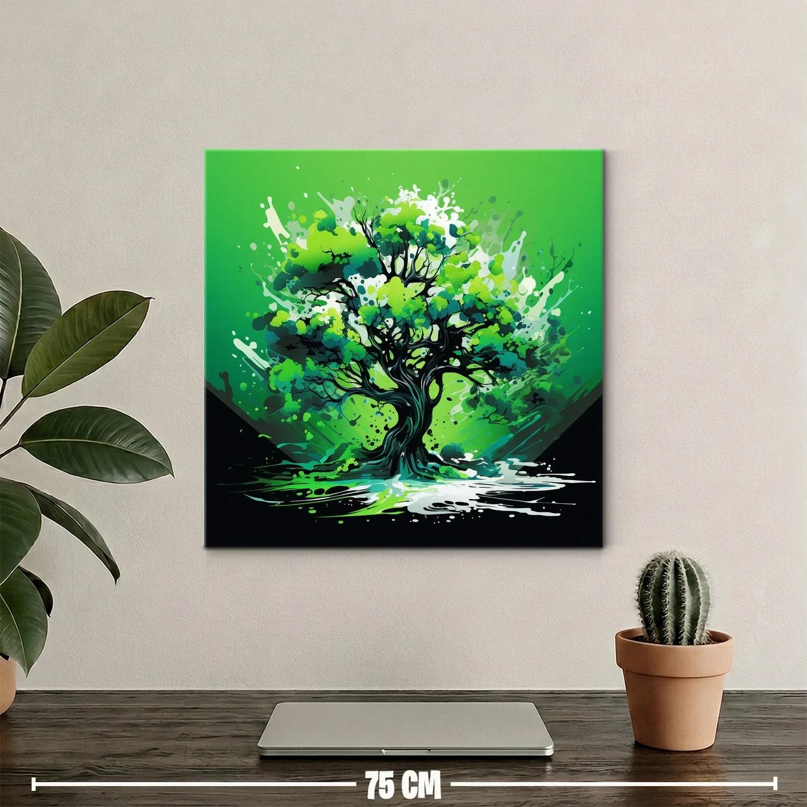 Árbol vibrante con explosión de verdes y energía dinámica — miniatura 2