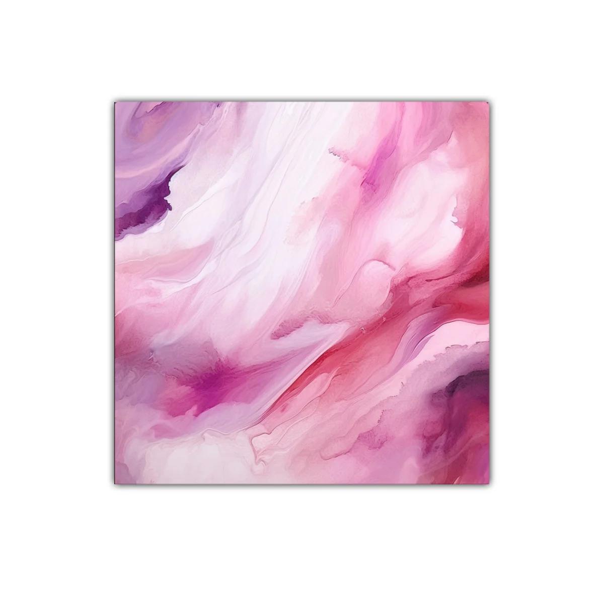 Cuadro decorativo en tonos rosas con flujo orgánico y movimiento — imagen principal