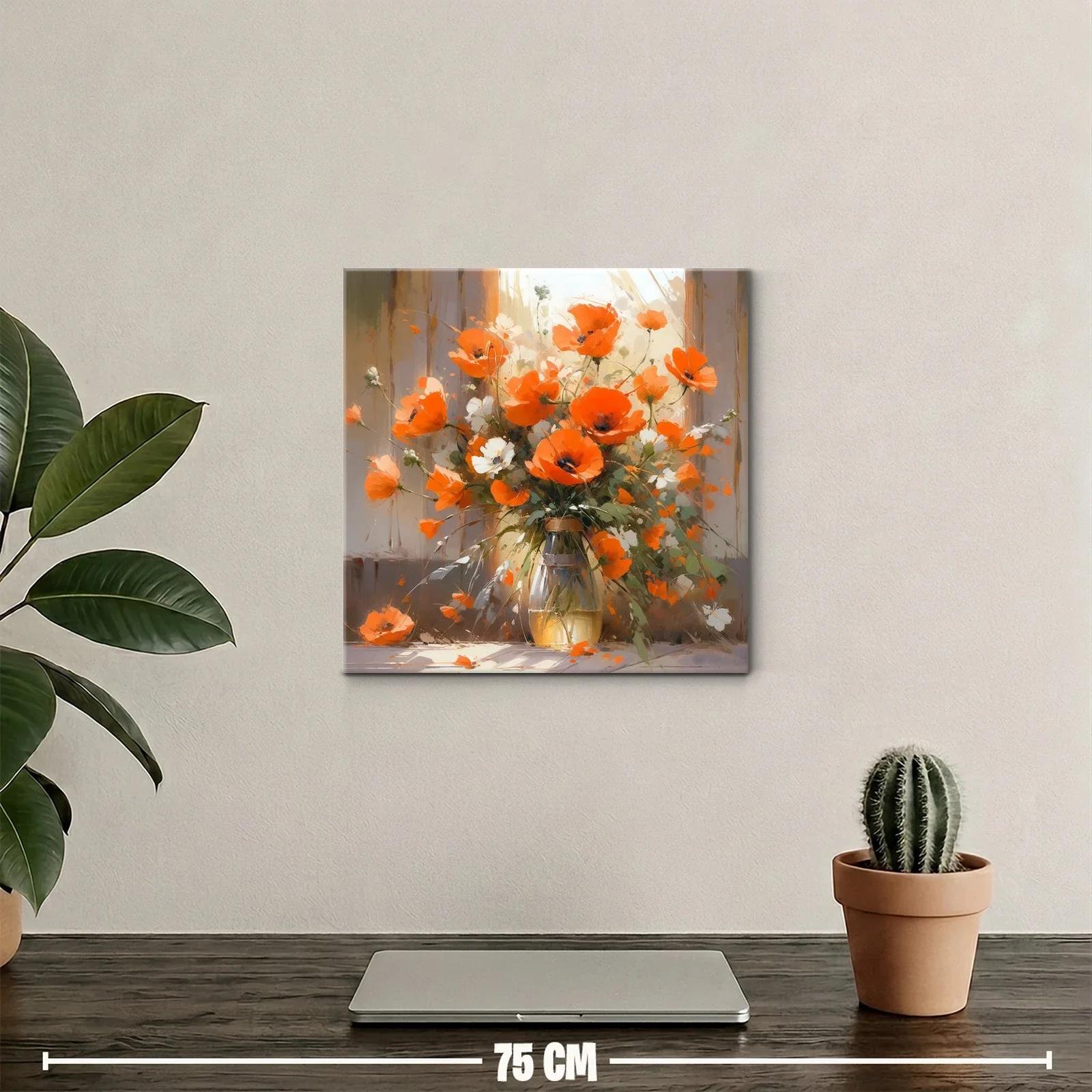 Ramo vibrante de flores anaranjadas con detalles blancos — miniatura 2