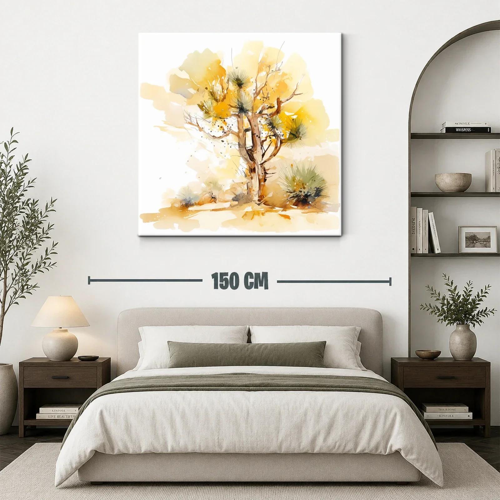 Árbol dorado en paisaje abstracto vibrante y natural — miniatura 3