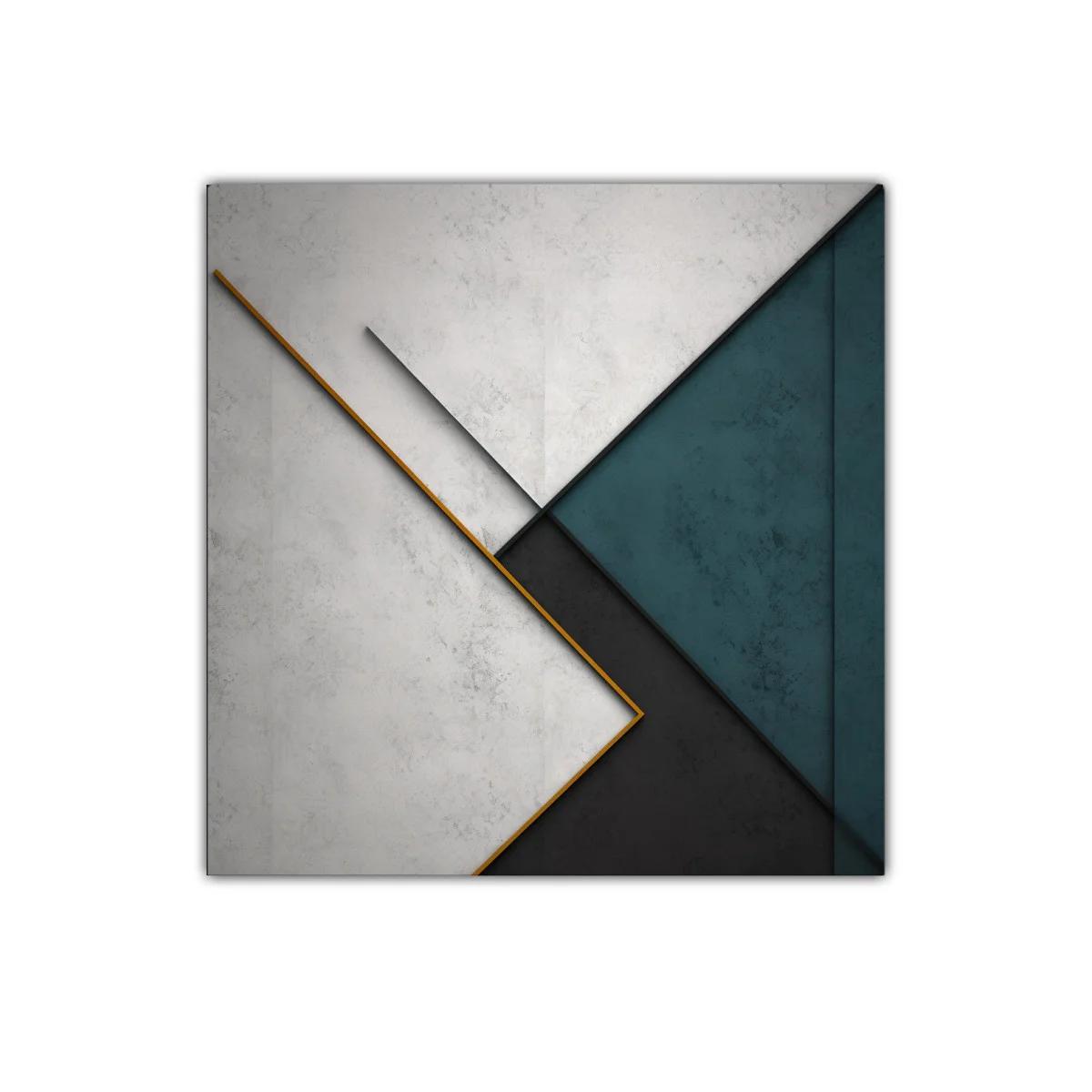 Cuadro geométrico moderno con líneas y colores contrastantes — imagen principal