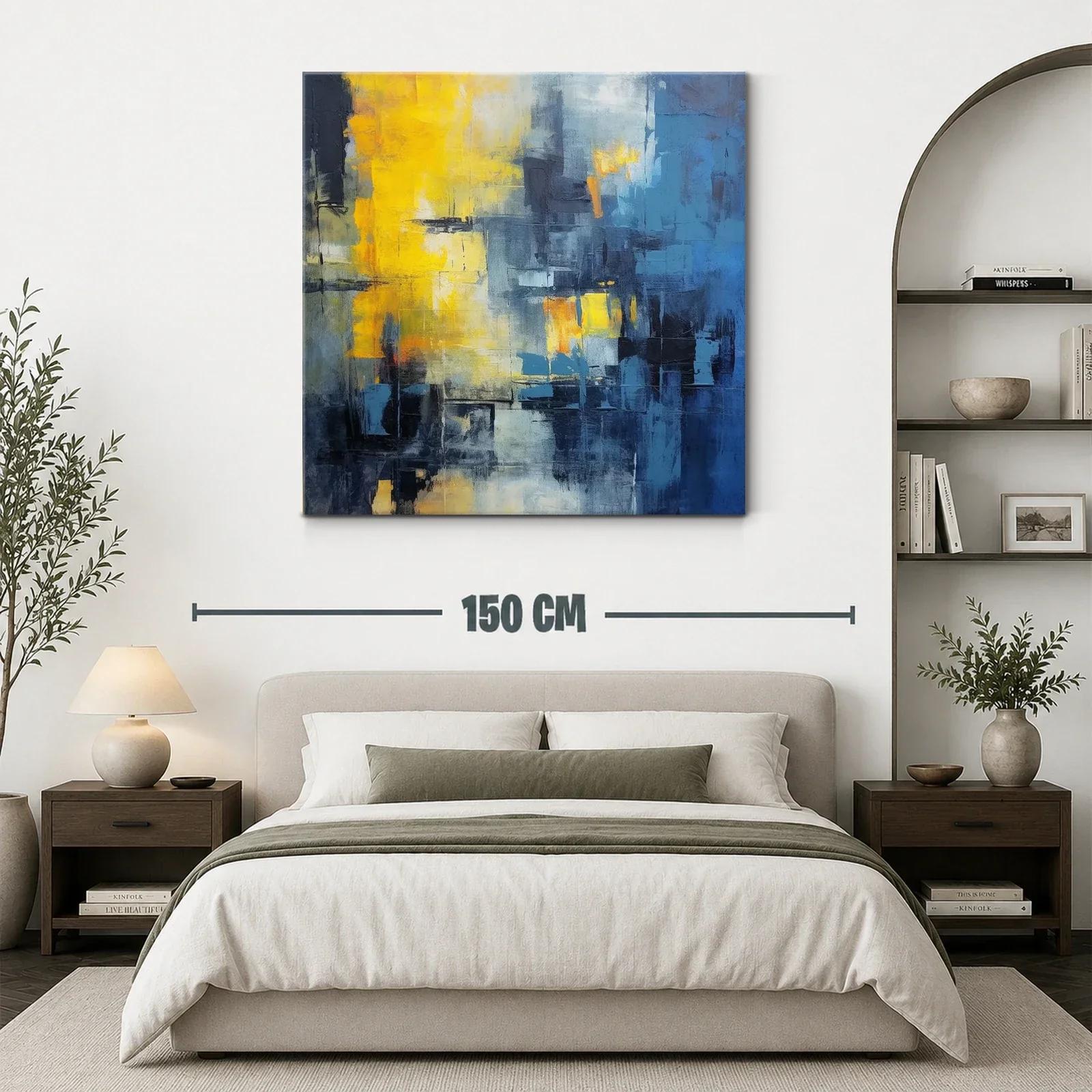 Abstracto vibrante con contrastes de azul y amarillo — miniatura 3