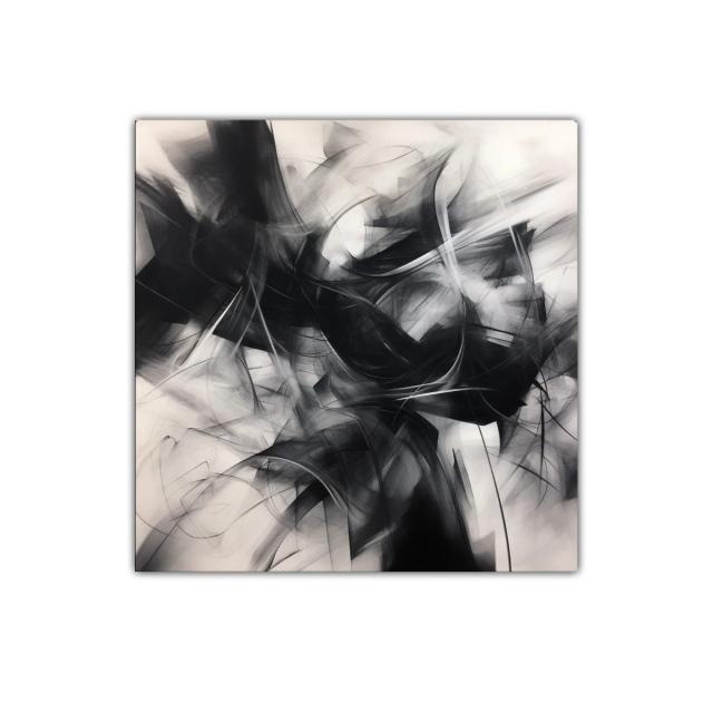 Composición abstracta en escala de grises dinámica y envolvente