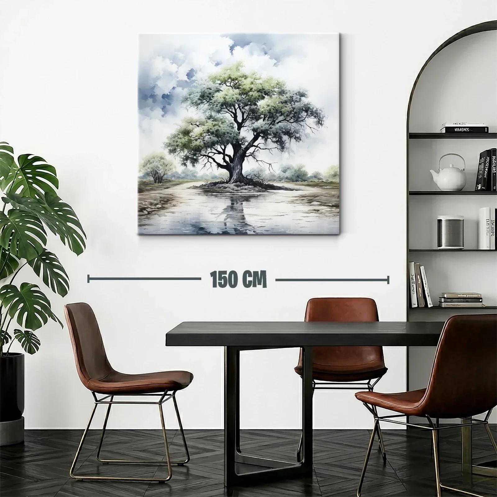 Árbol solitario con reflejo en aguas tranquilas — miniatura 2
