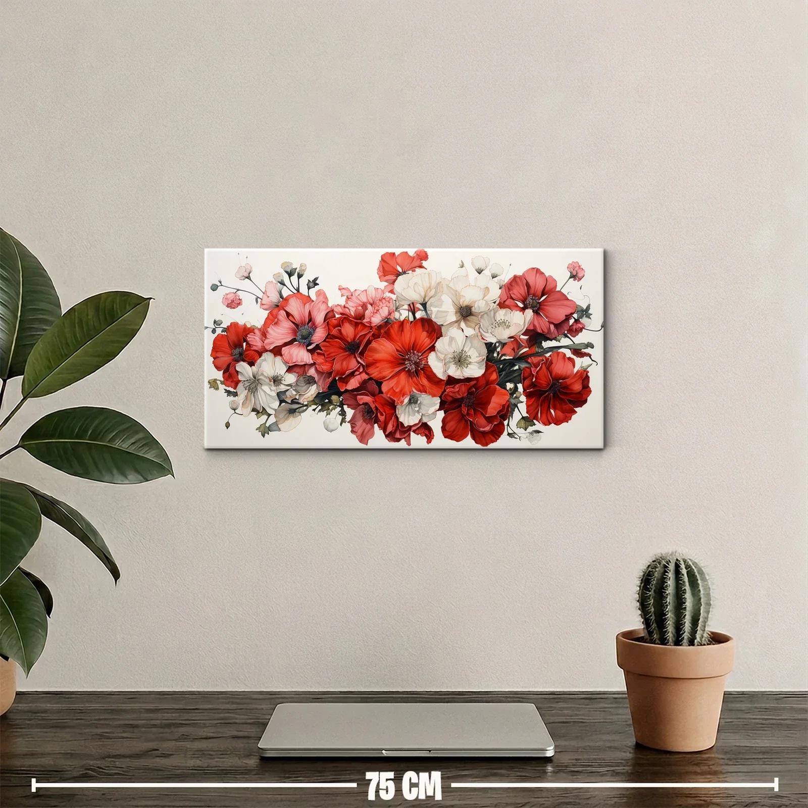 Cuadro ramo de amapolas rojas en formato panorámico — miniatura 2
