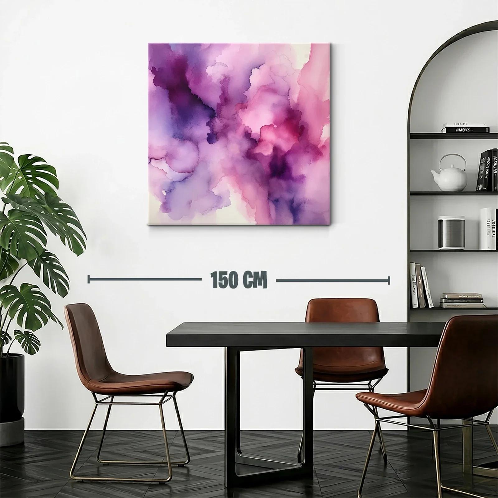 Cuadro abstracto en tonos violetas y rosas suaves — miniatura 2