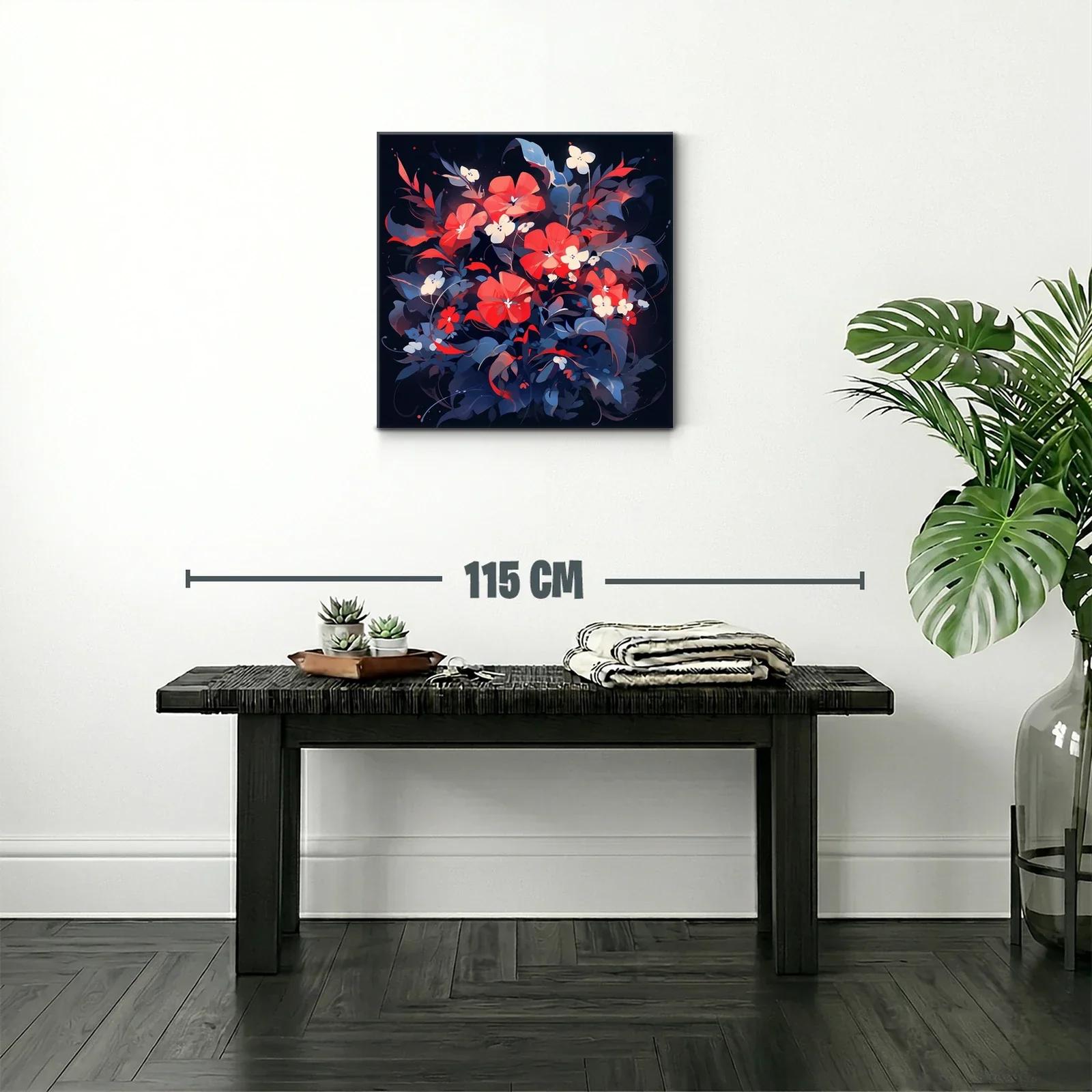 Flores vibrantes con tonos rojos y azules intensos — miniatura 2