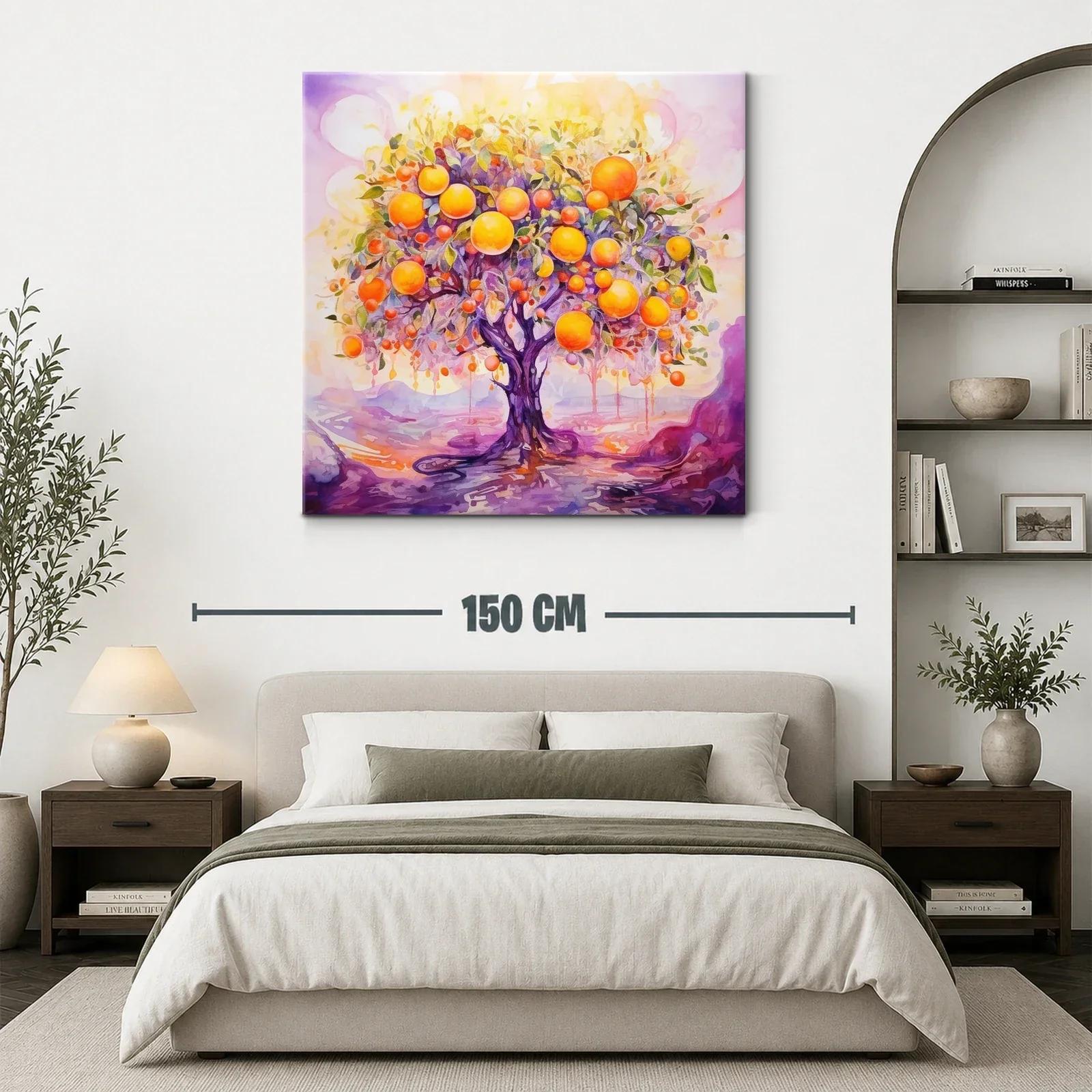 Árbol de frutas vibrantes en tonalidades cálidas y violetas — miniatura 3