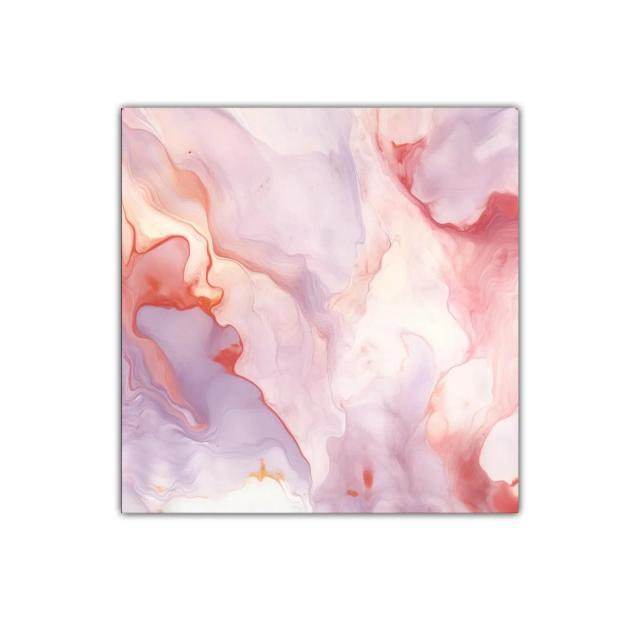 Cuadro abstracto con tonos suaves rosas y lilas