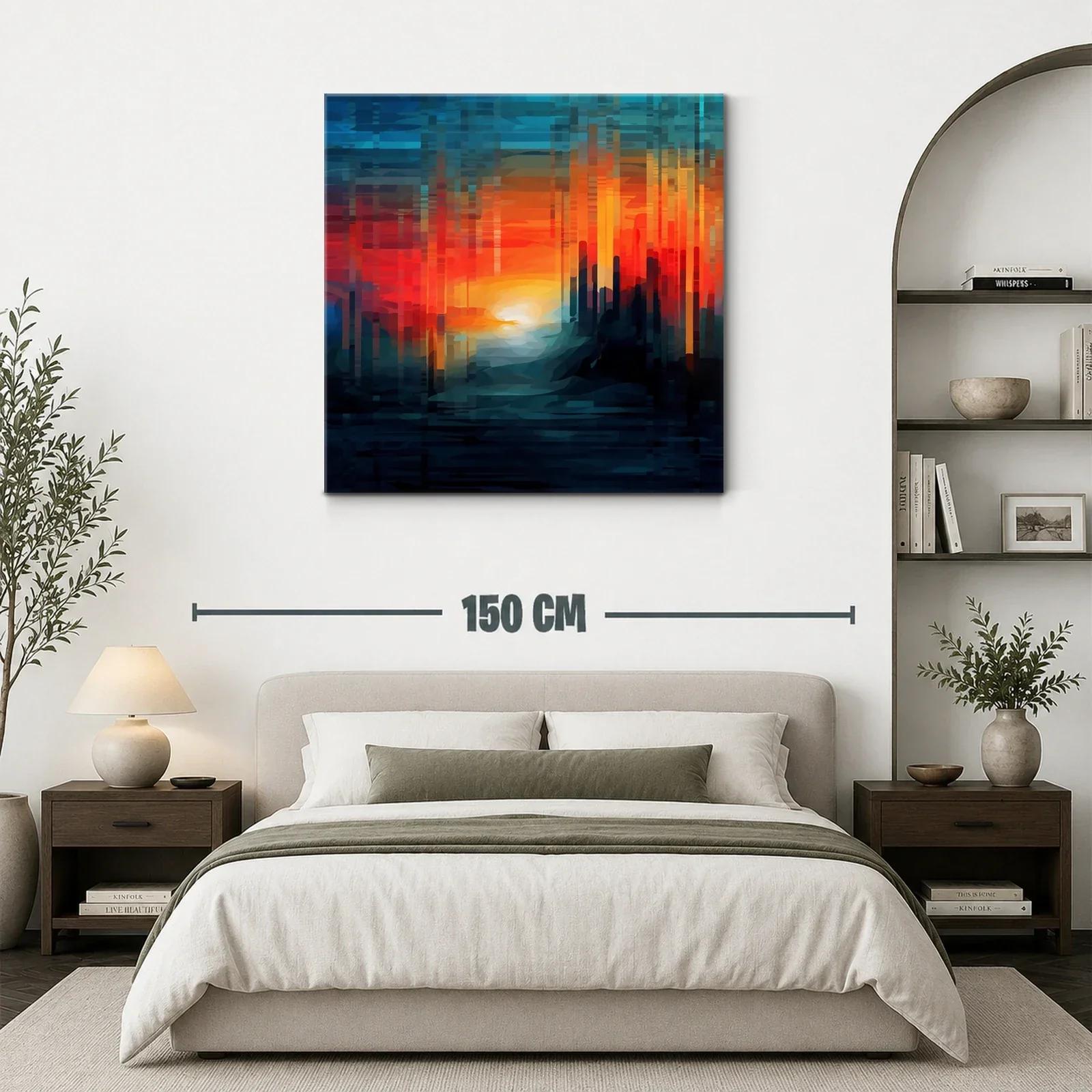 Atardecer abstracto con tonos cálidos y fríos vibrantes — miniatura 3