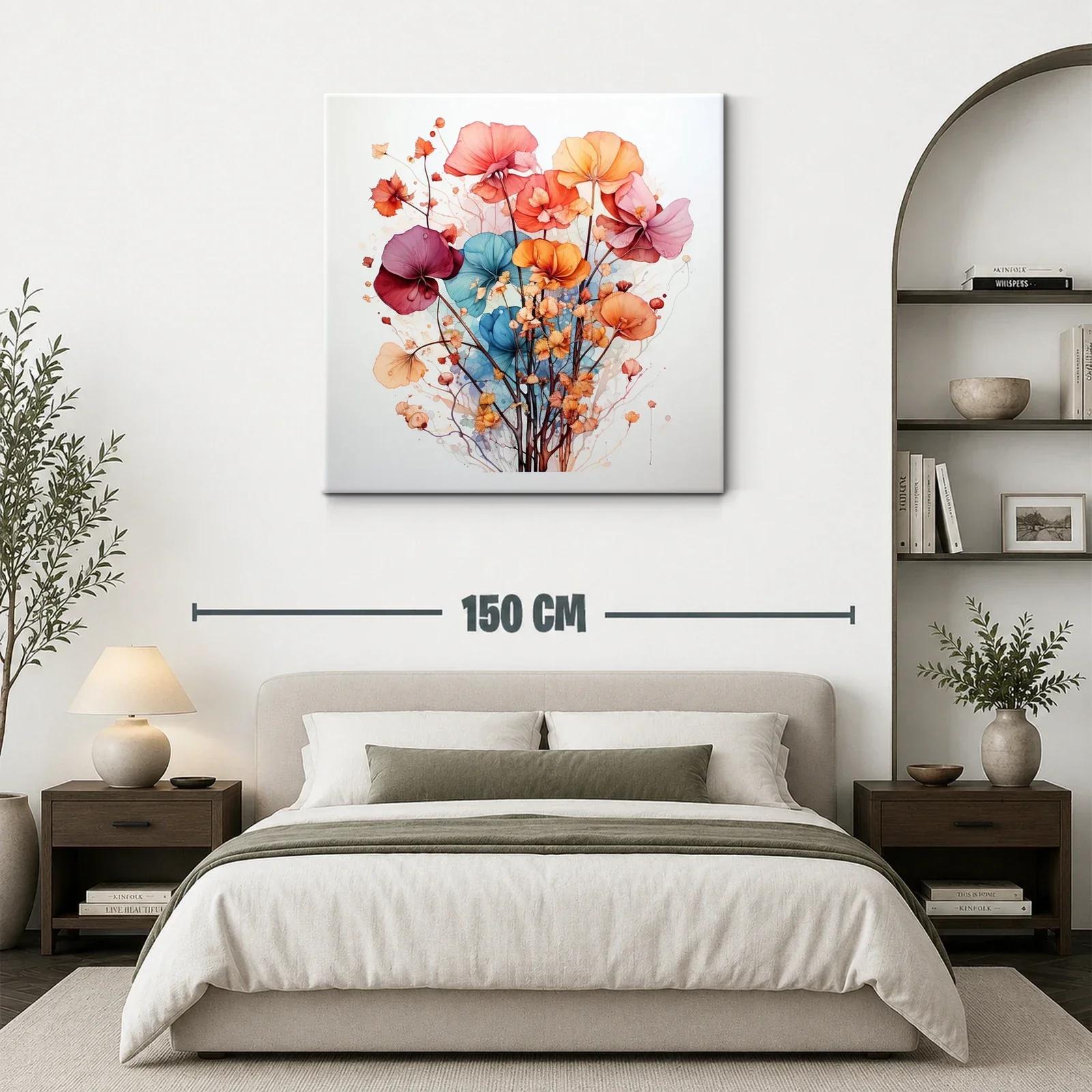 Cuadro con ramo de flores vibrantes y delicadas — miniatura 3