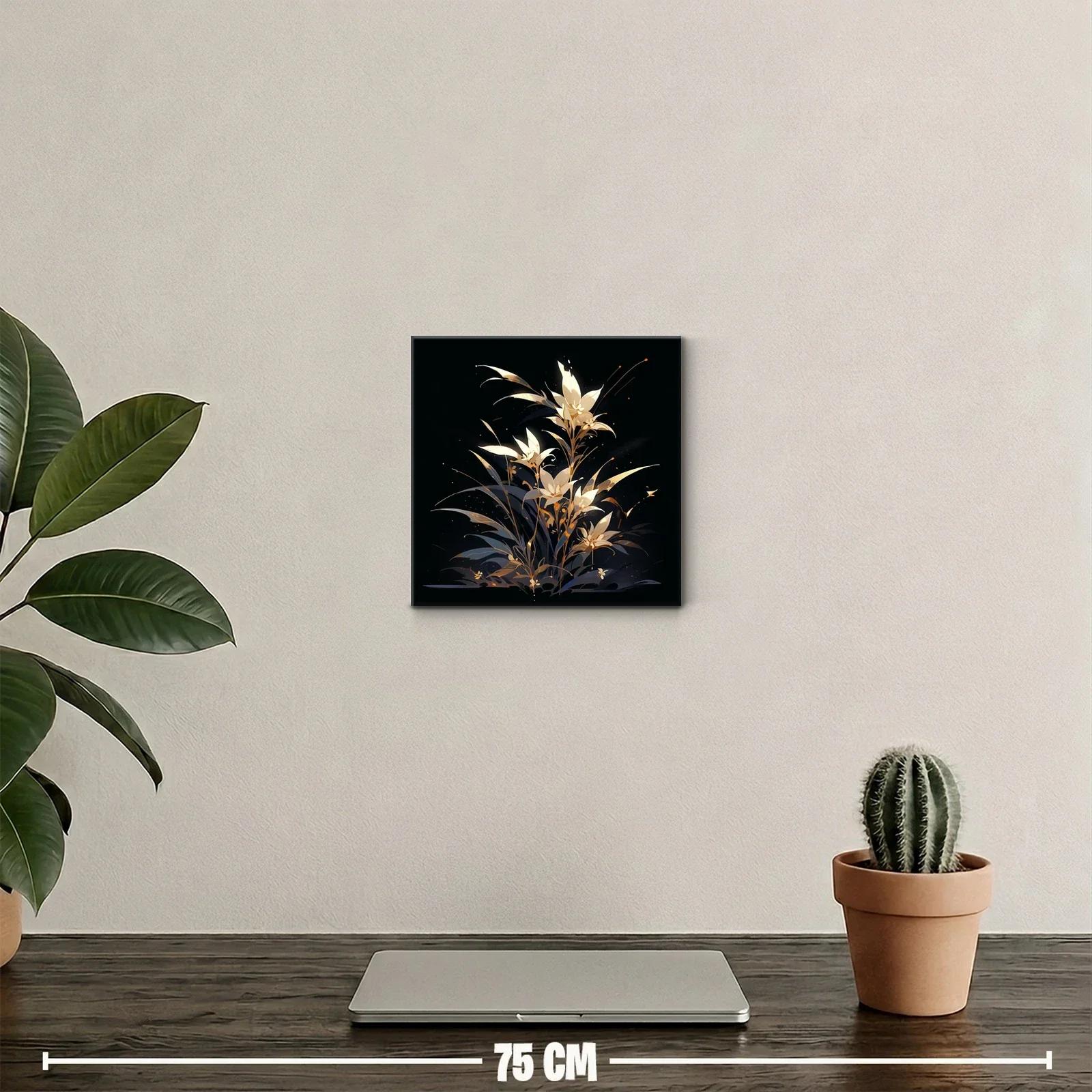 Ramillete de flores iluminadas sobre fondo oscuro elegante — miniatura 2
