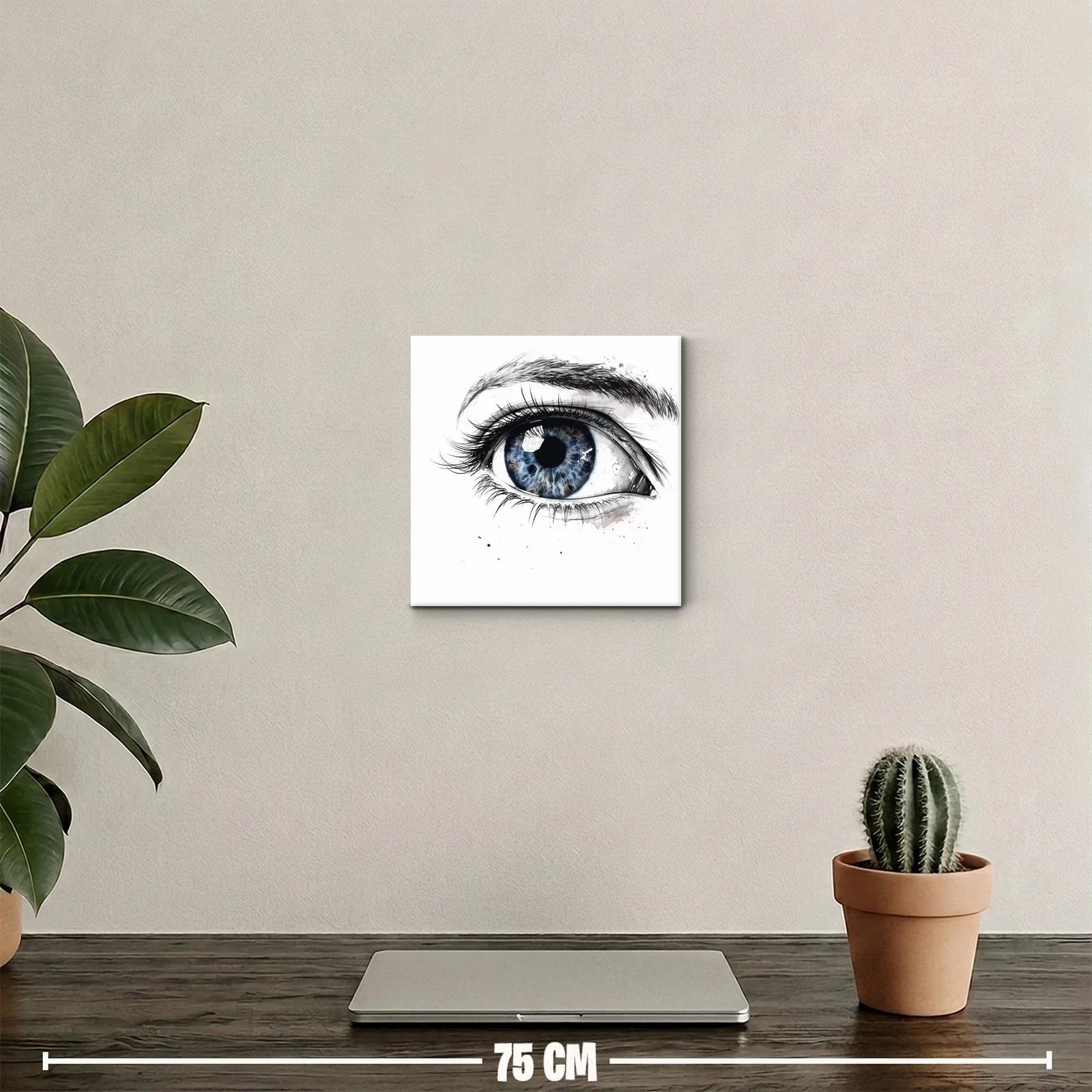 Cuadro decorativo ojo azul en blanco y negro — miniatura 2