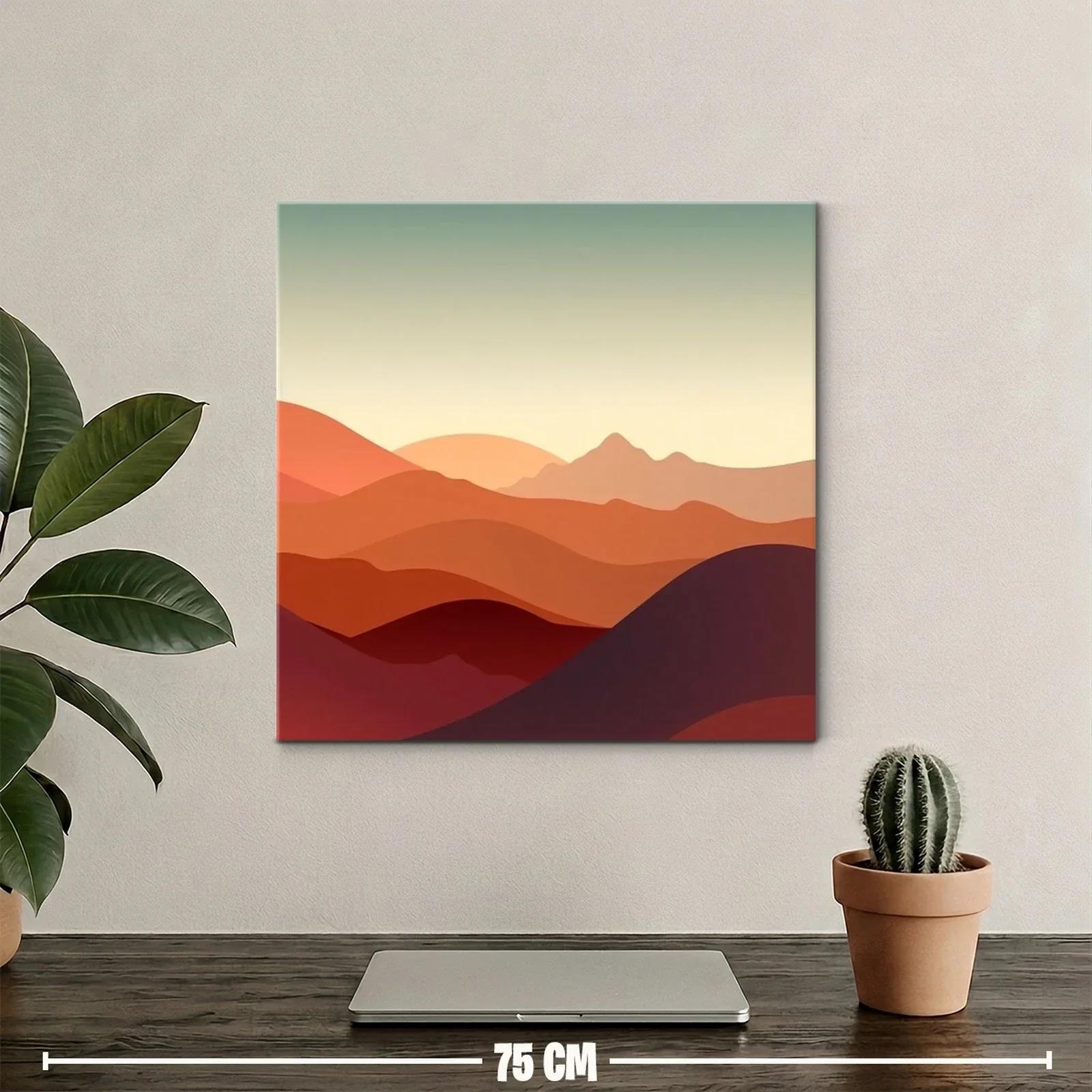 Paisaje abstracto de montañas en tonos cálidos — miniatura 2