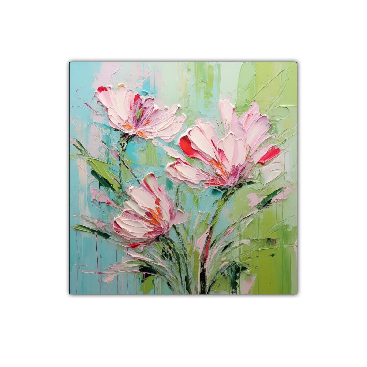 Cuadro decorativo con delicadas flores en tonos pastel