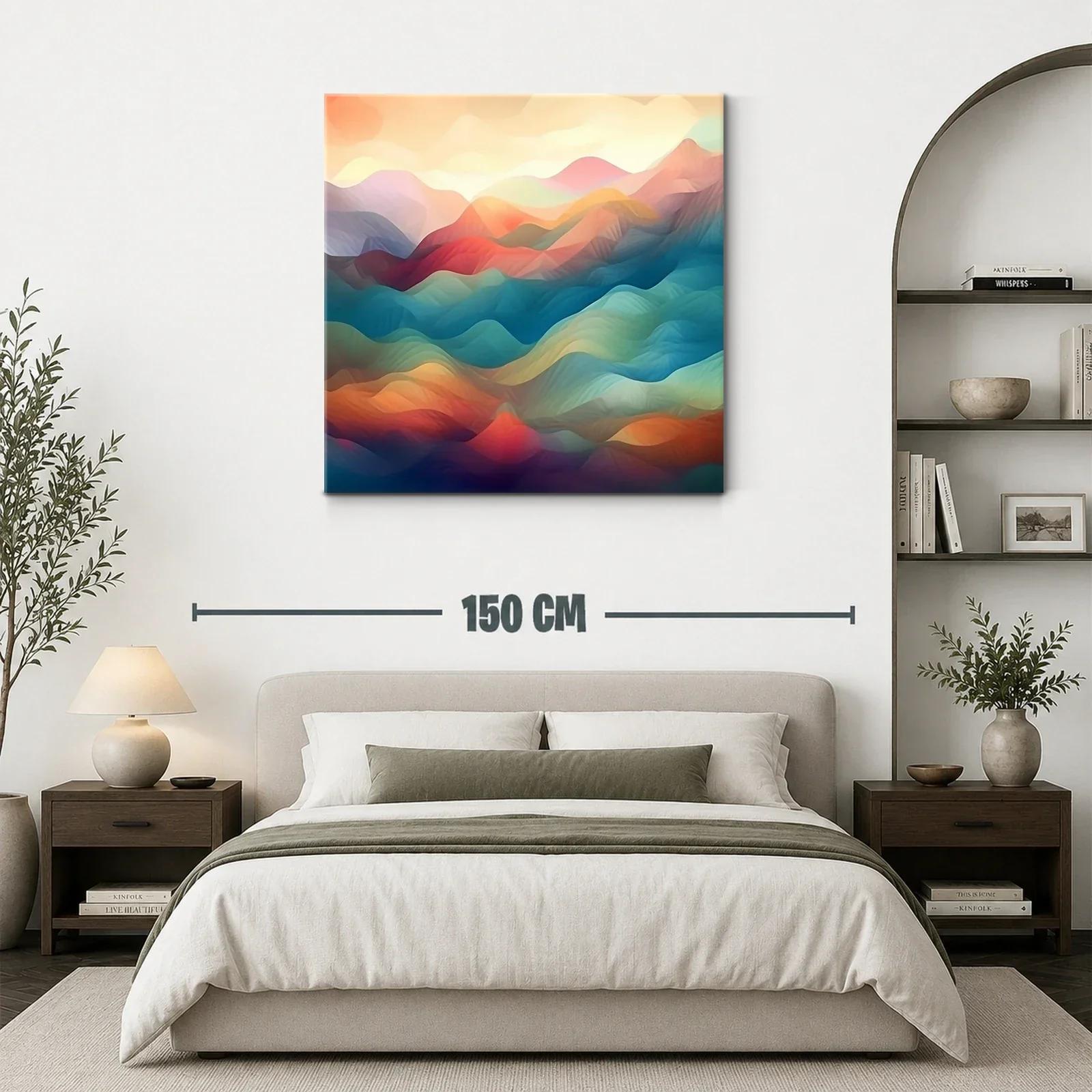 Paisaje abstracto en tonos cálidos y fríos armoniosos — miniatura 3