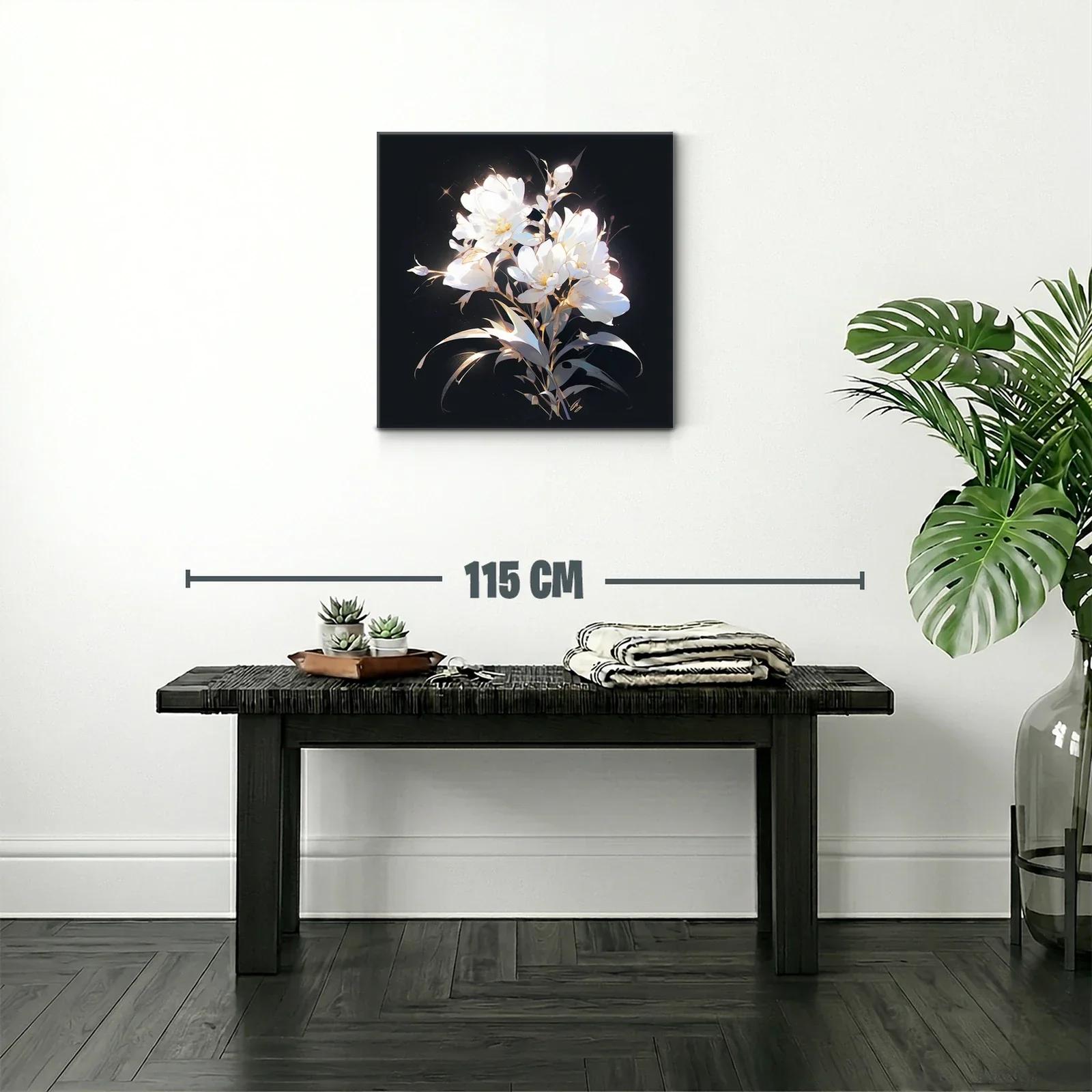 Elegancia de flores blancas sobre fondo oscuro — miniatura 2