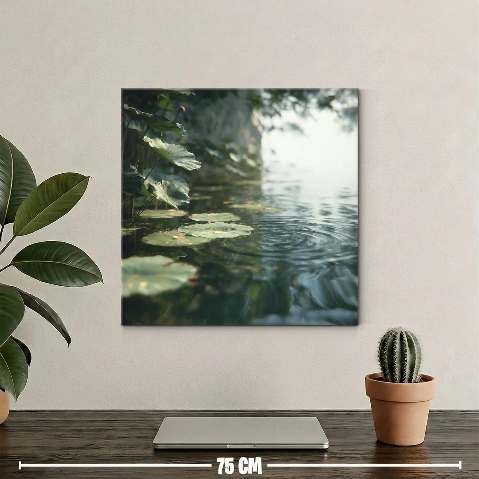 Tranquilidad natural con hojas acuáticas en calma — miniatura 2