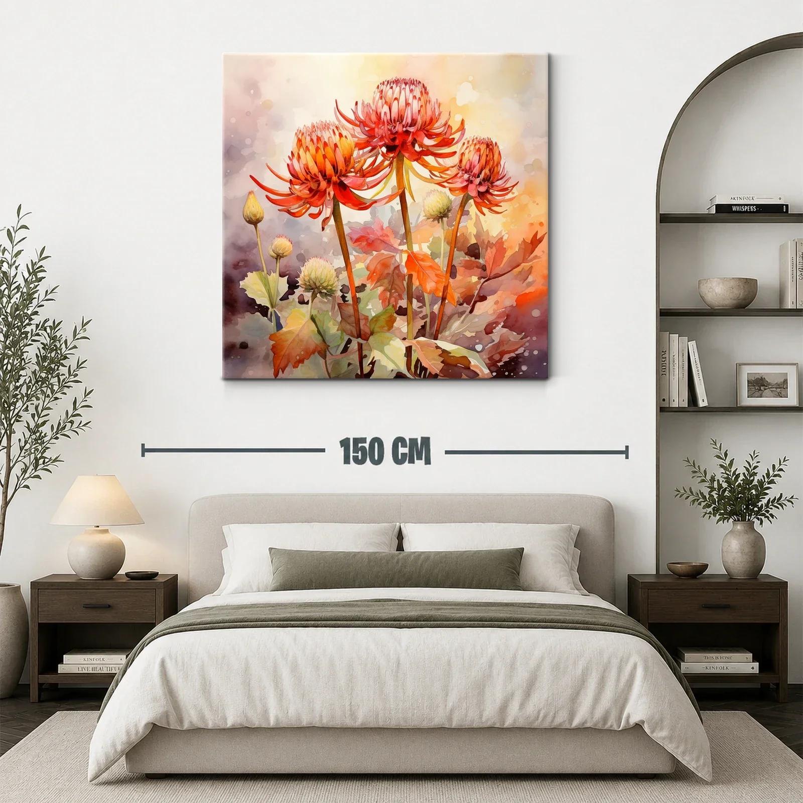Cuadro floral con tonos cálidos y detalle delicado — miniatura 3