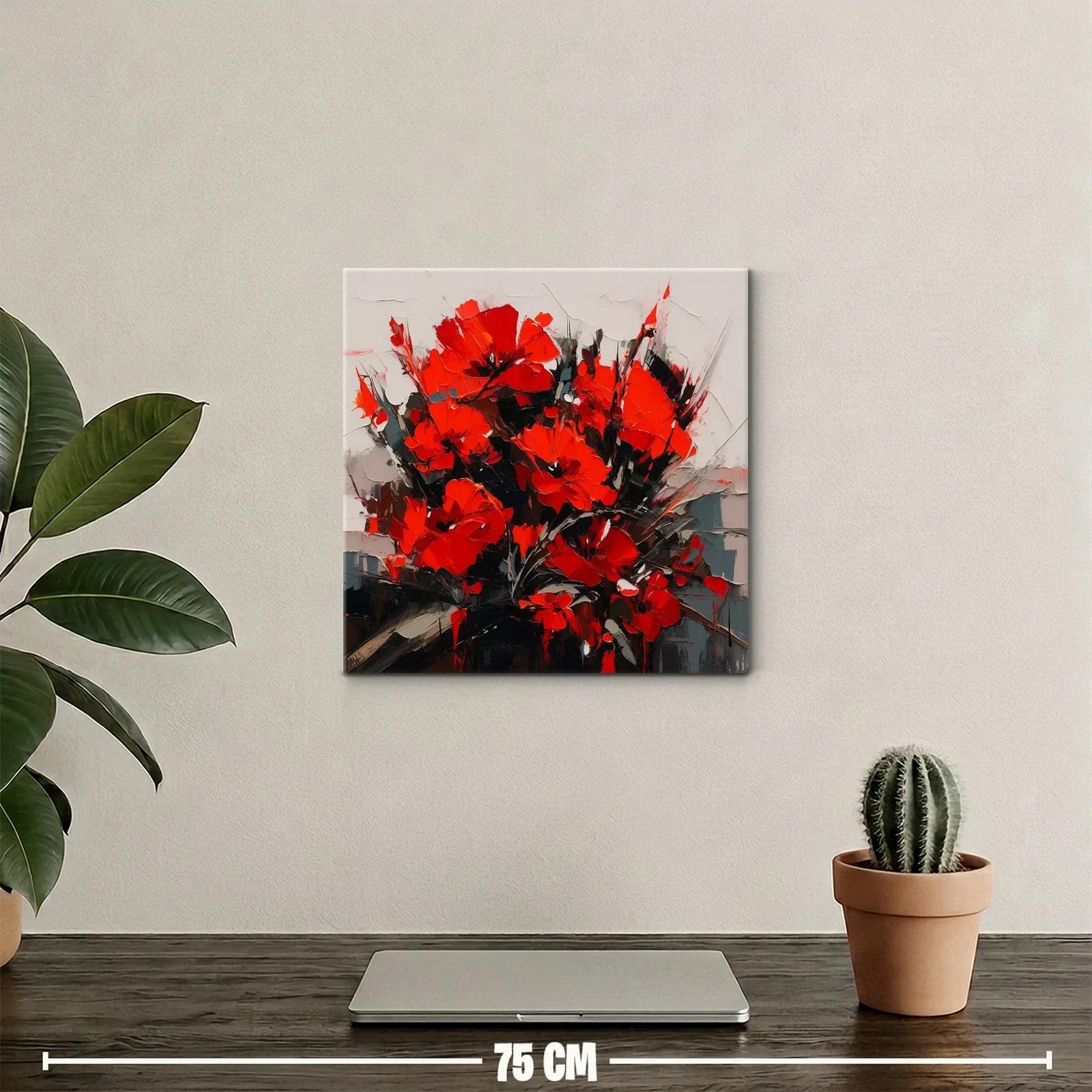 Composición vibrante de flores rojas con contraste oscuro — miniatura 2