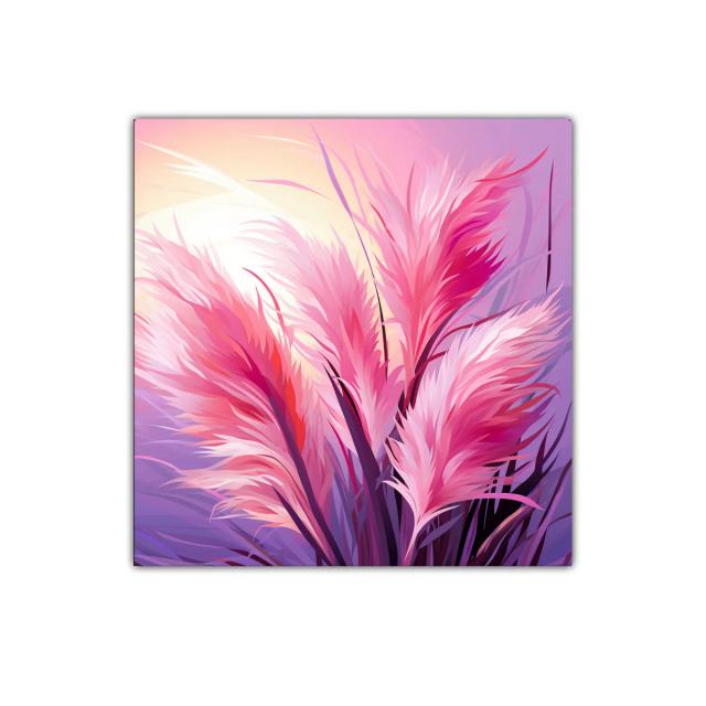 Cuadro decorativo con plumas rosadas vibrantes
