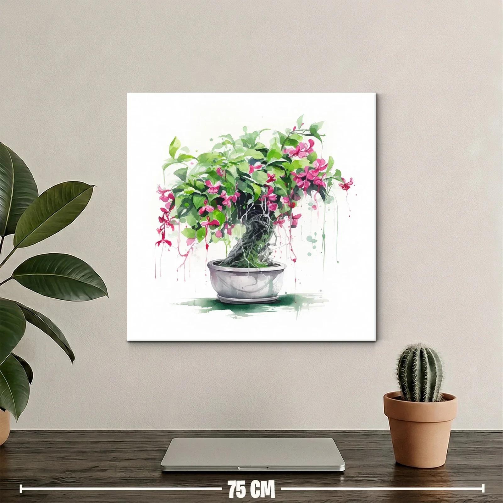 Bonsái con flores rosas y follaje exuberante — miniatura 2