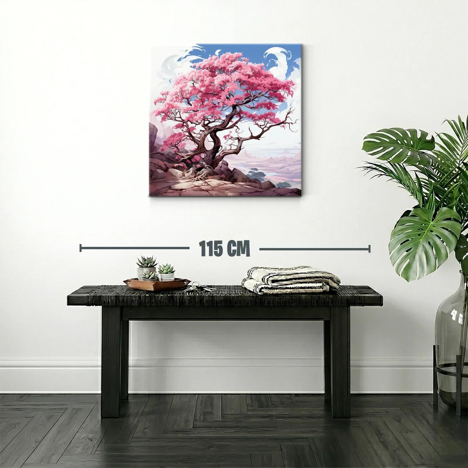 Impresionante árbol de flores rosas en paisaje sereno — miniatura 2