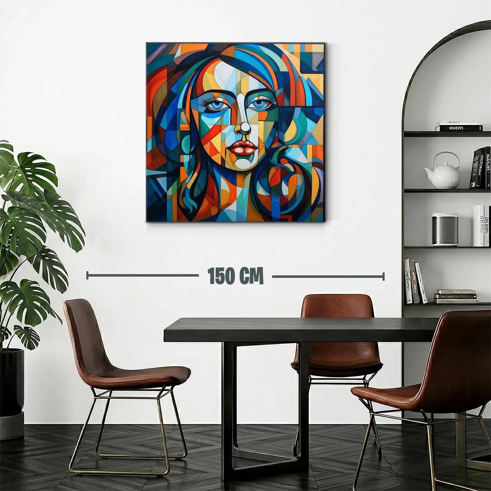 Retrato femenino en estilo cubista vibrante y contemporáneo — miniatura 2