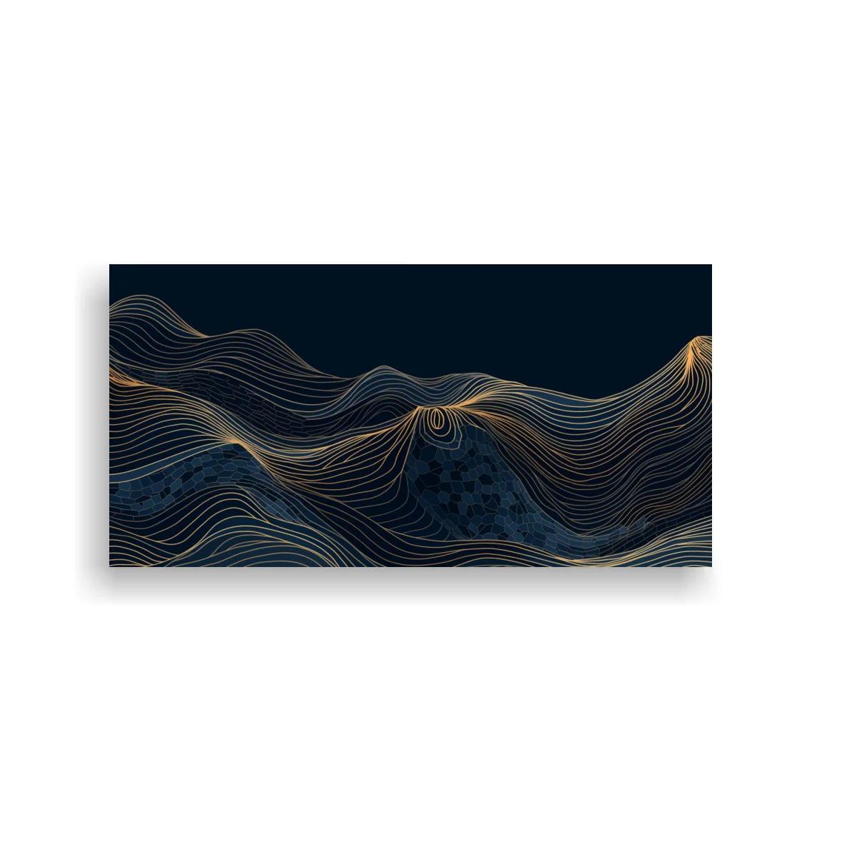 Cuadro ondas topográficas doradas