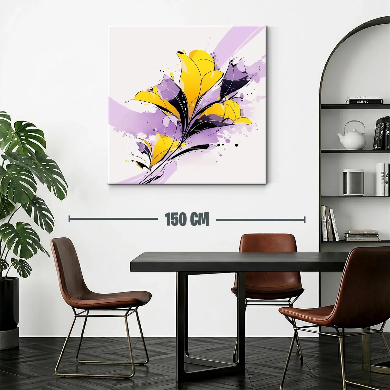 Cuadro floral moderno en tonos vivos y suaves contrastes — miniatura 2