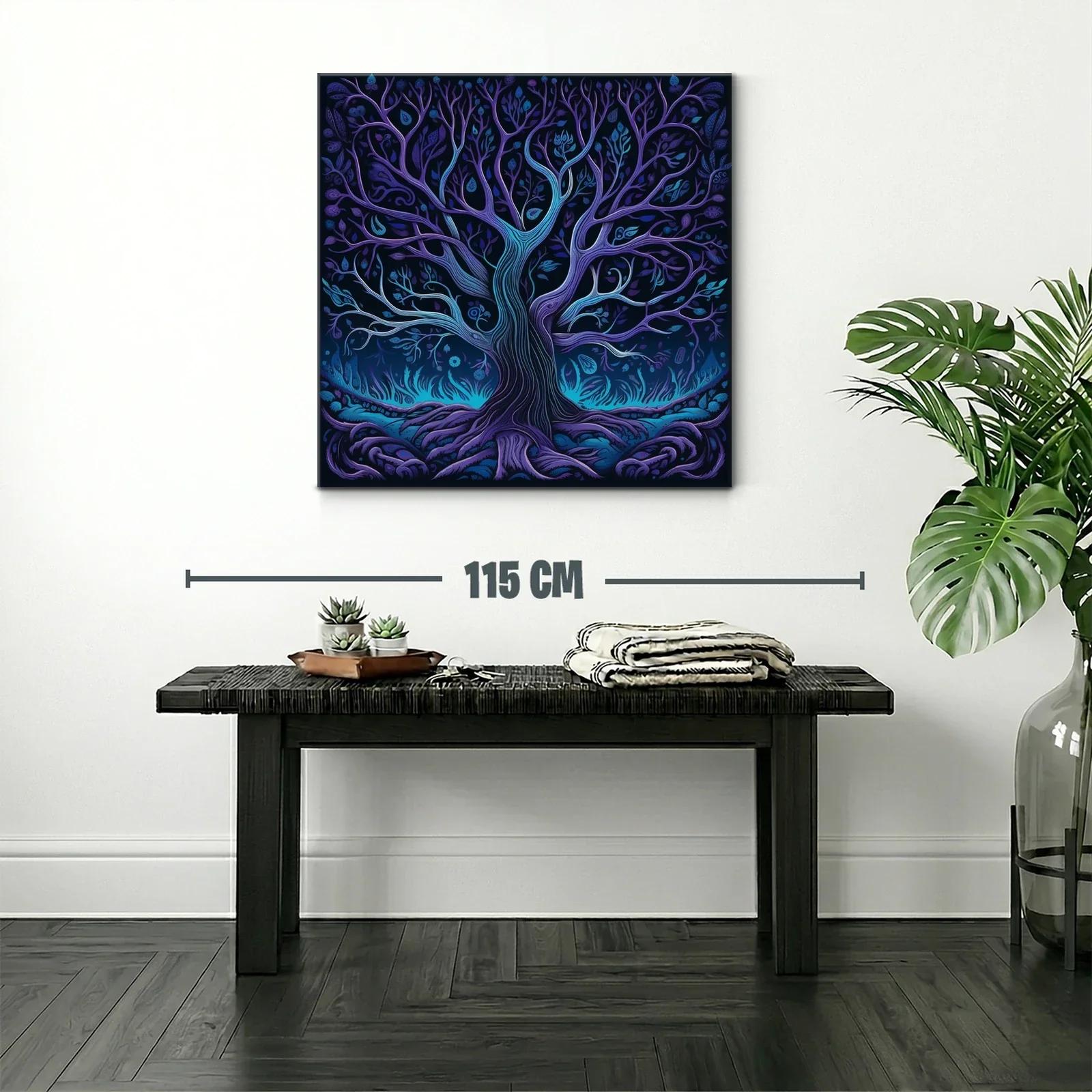 Árbol místico en tonos azules y violetas vibrantes — miniatura 2