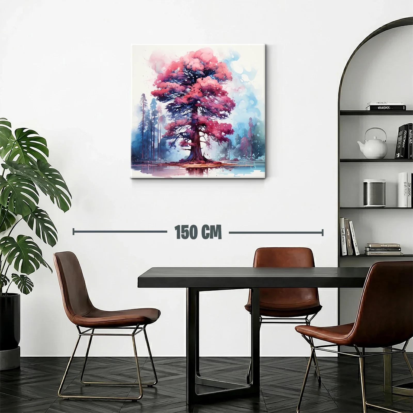 Árbol vibrante con follaje en tonos rosa y azul — miniatura 2