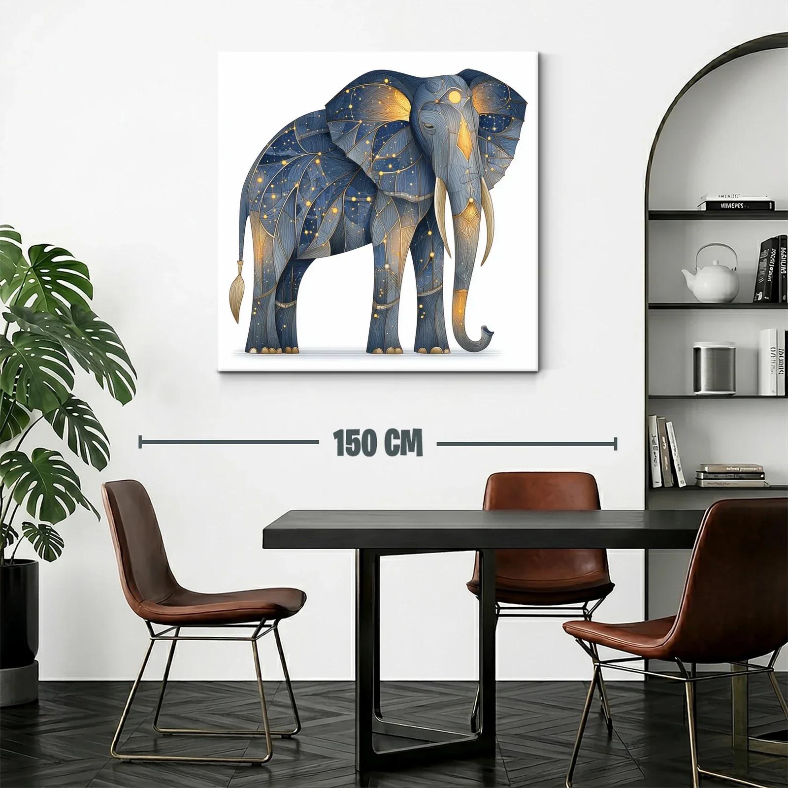 Elefante místico con constelaciones doradas y azul noche — miniatura 2