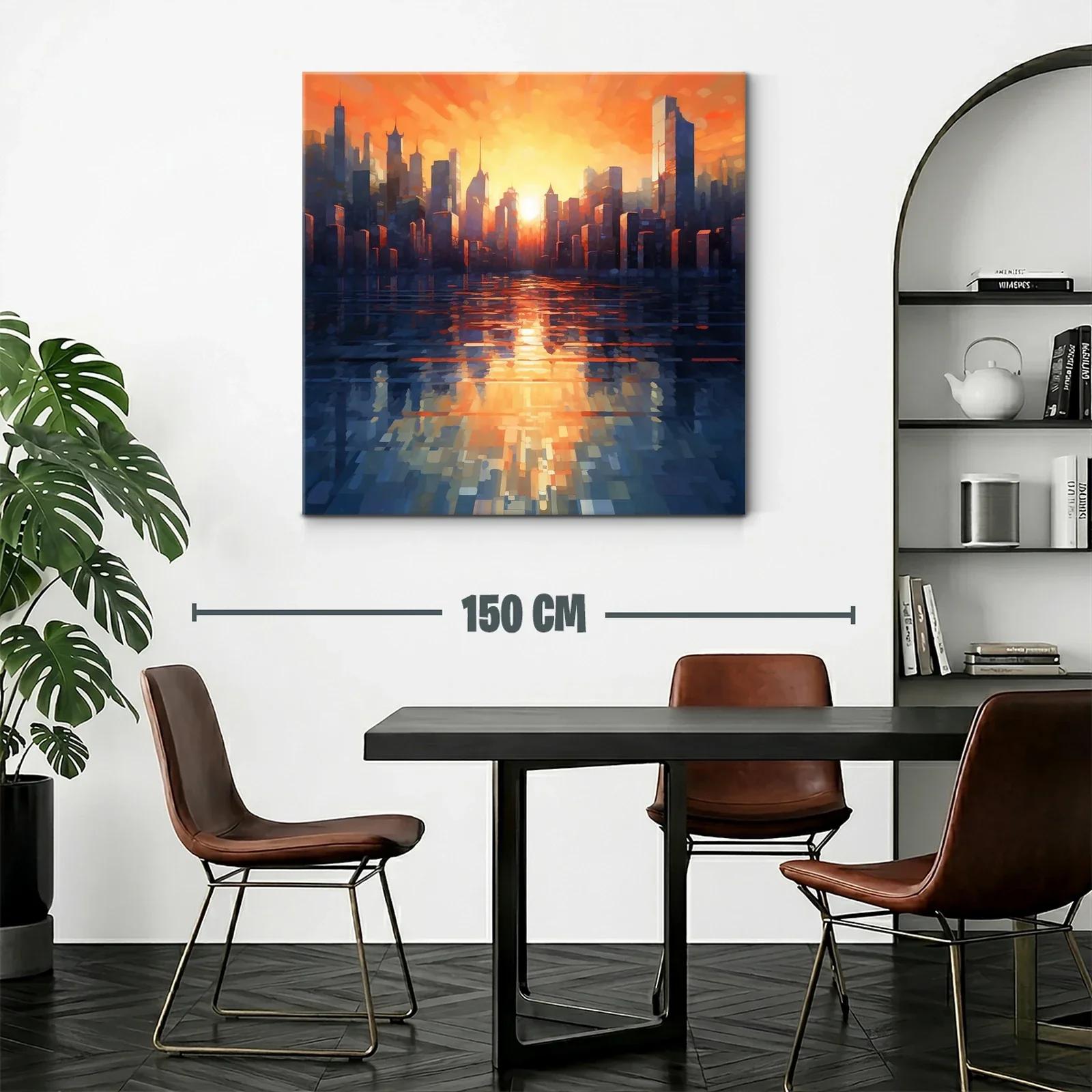 Atardecer vibrante en la silueta de la ciudad moderna — miniatura 2