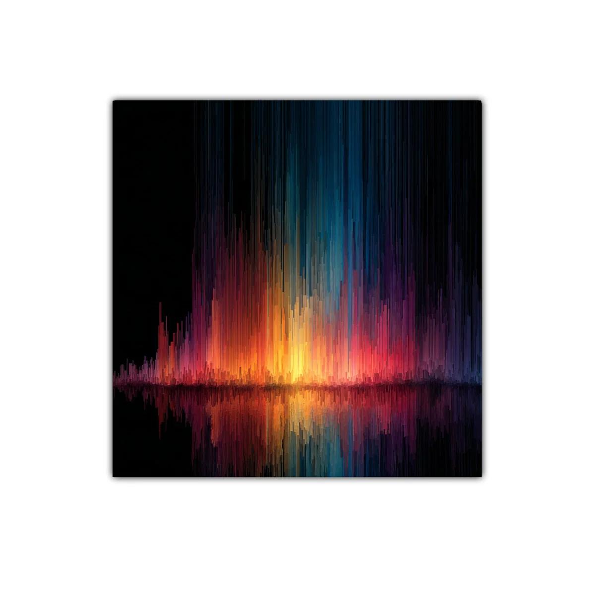 Explosión cromática en tonos cálidos y fríos en abstracción — imagen principal