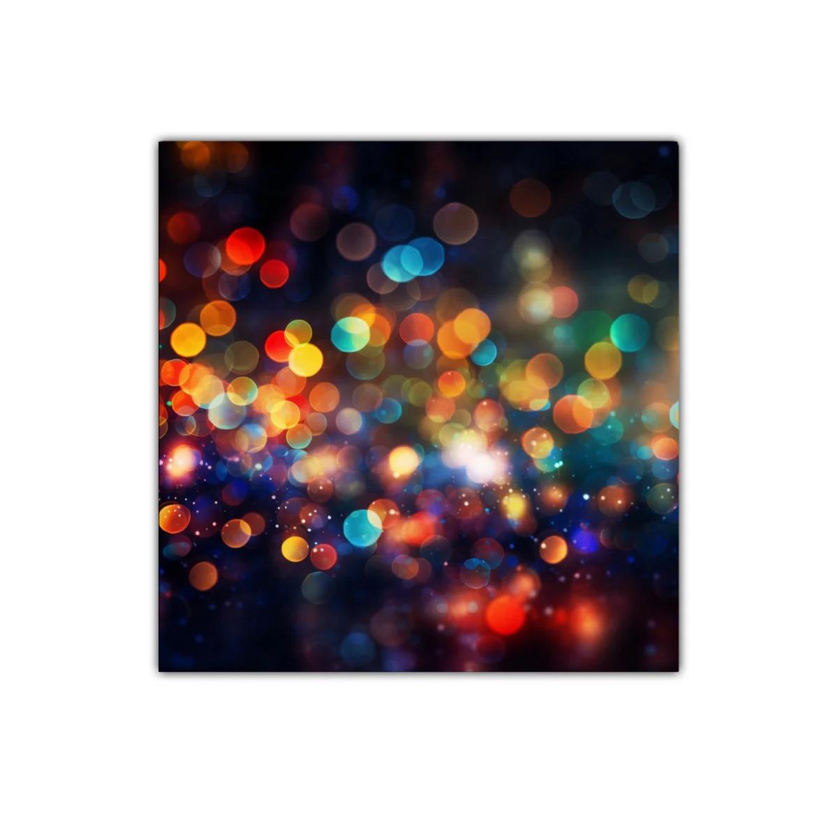 Cuadro decorativo con luces borrosas y colores vibrantes