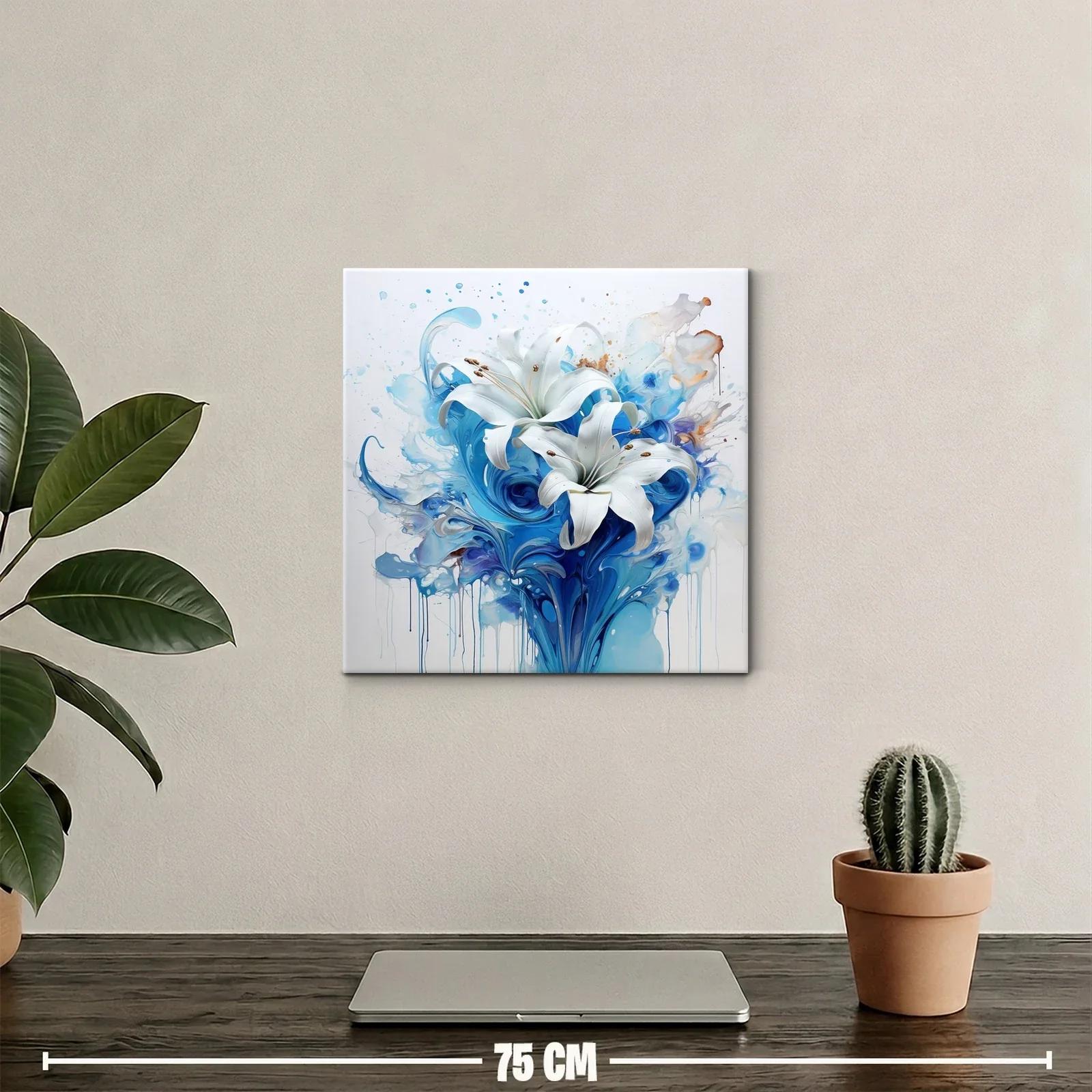 Elegancia floral en tonos azules y blanco puro — miniatura 2