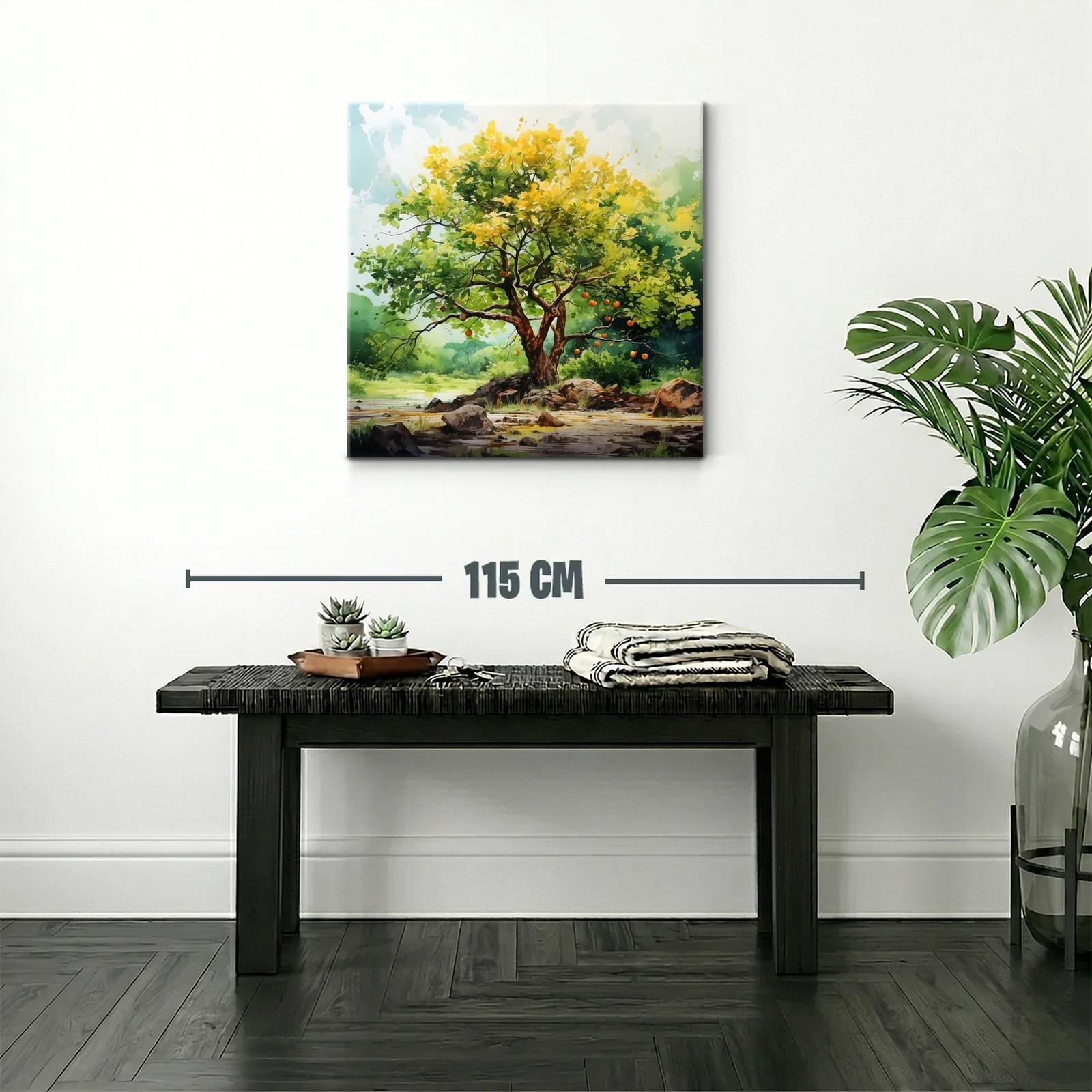 Árbol frutal lleno de vida en paisaje natural sereno — miniatura 2