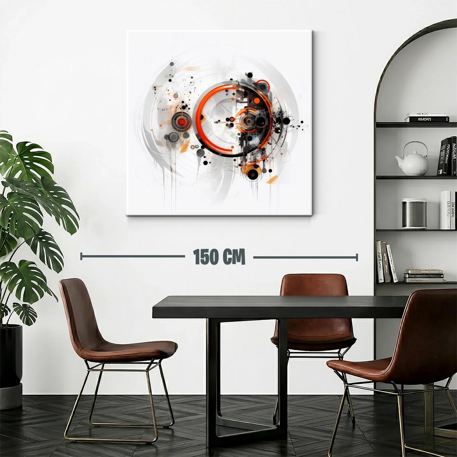 Composición abstracta con círculos en tonos naranja y negro — miniatura 2