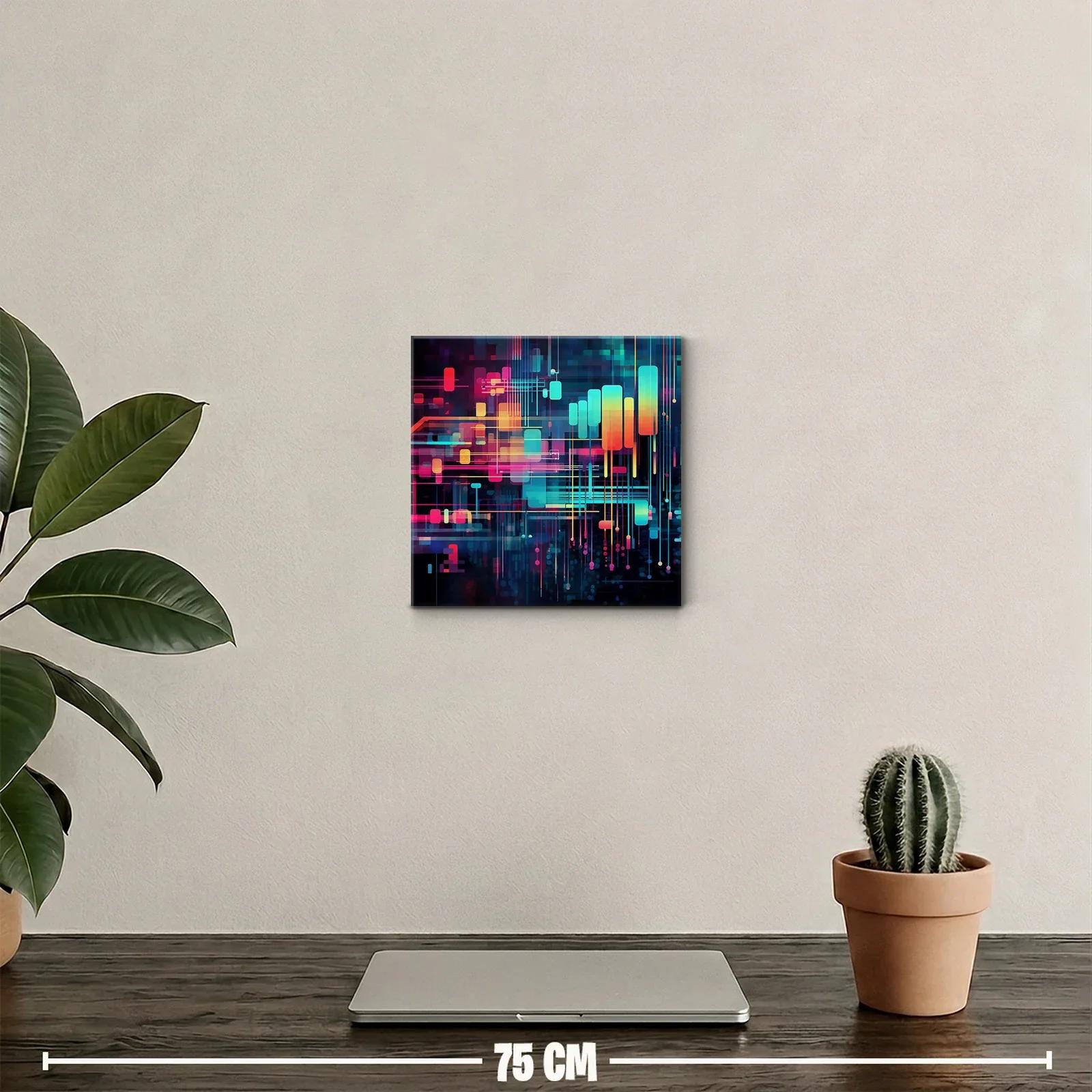 Composición abstracta de formas y líneas de colores vibrantes — miniatura 2