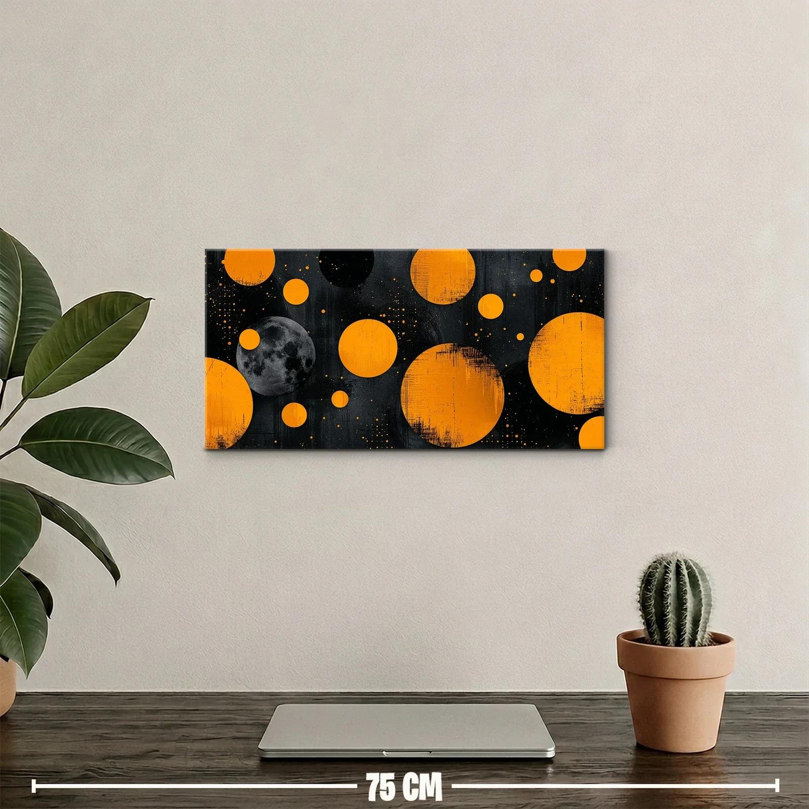 Cuadro planetas naranjas con textura desgastada — miniatura 2