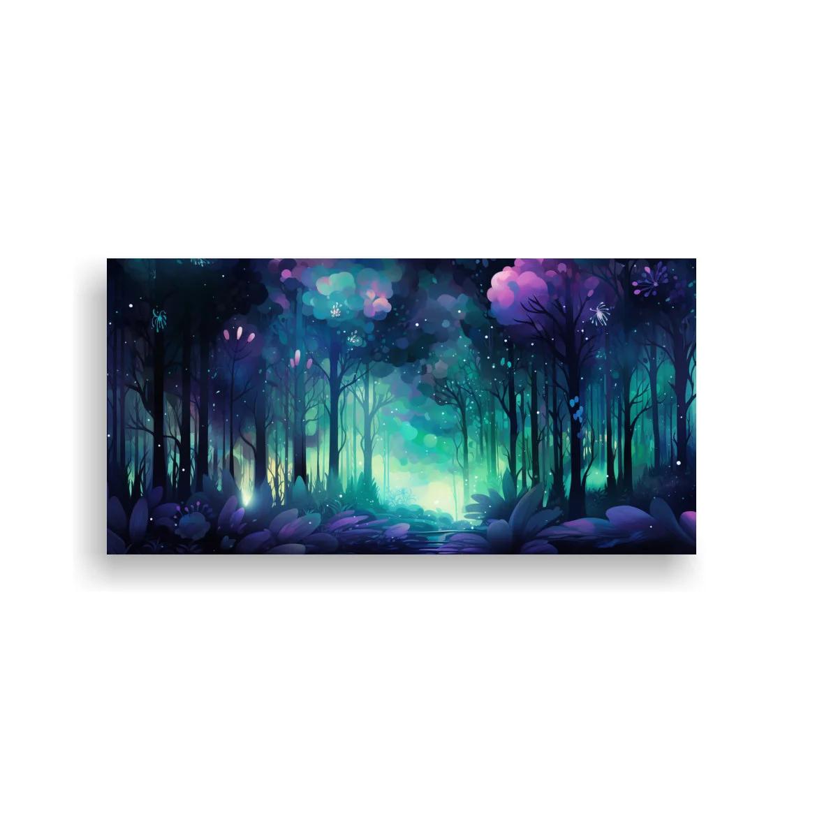 Cuadro bosque iluminado con apertura luminosa