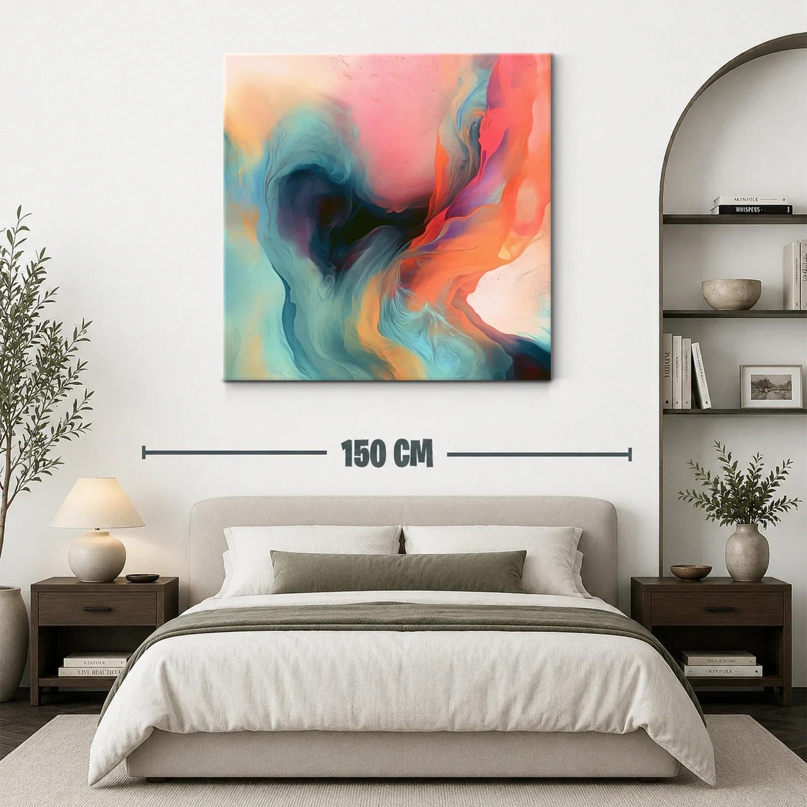 Composición abstracta con tonos cálidos y fríos vibrantes — miniatura 3