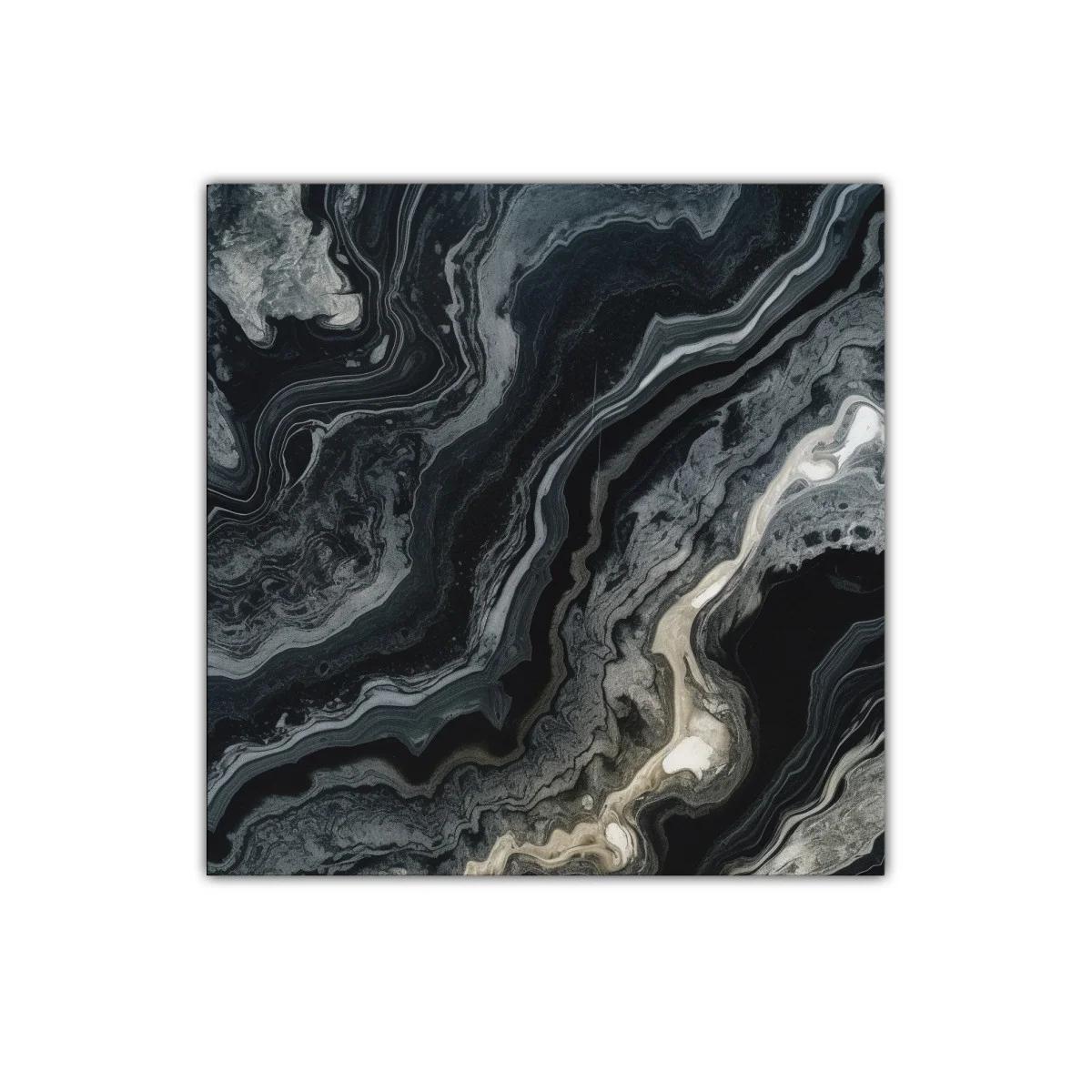 Cuadro abstracto en tonos grises y negros con toques beige — imagen principal
